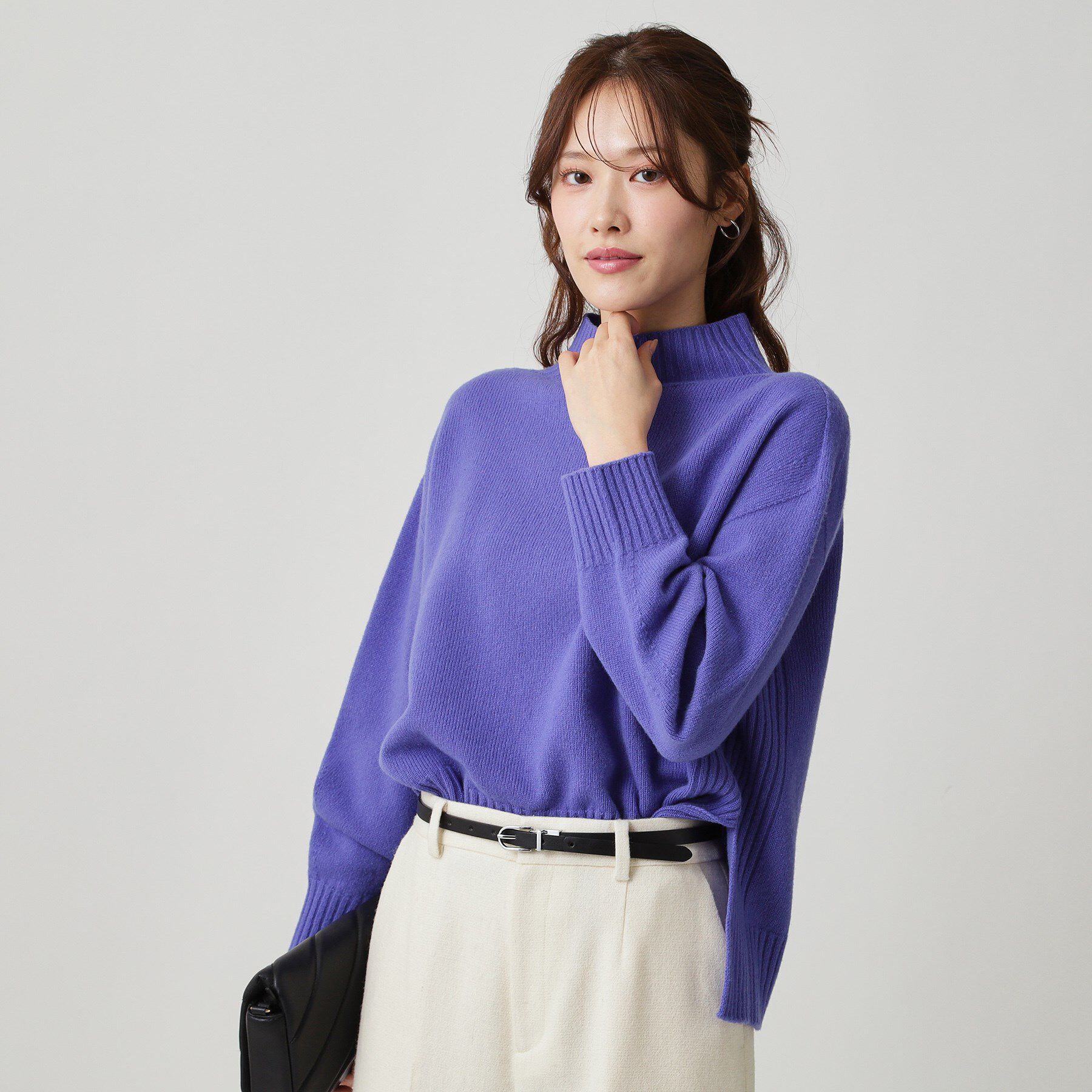 COUP DE CHANCE「【手洗い可／日本製／カシミヤ混】ミドルゲージのハイネックニットトップス」|ニット・セーター|