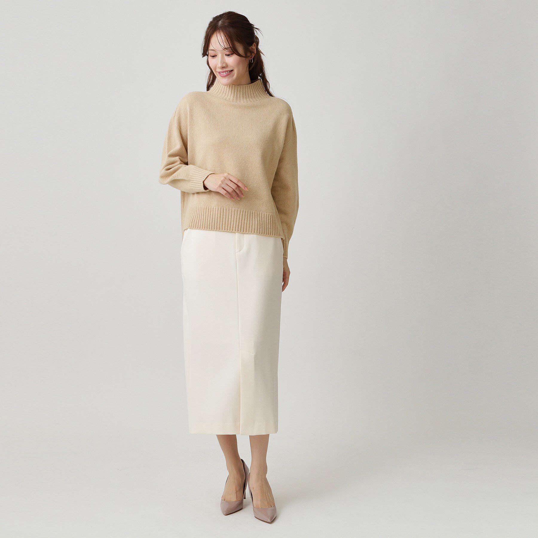 COUP DE CHANCE「【手洗い可／日本製／カシミヤ混】ミドルゲージのハイネックニットトップス」|ニット・セーター|