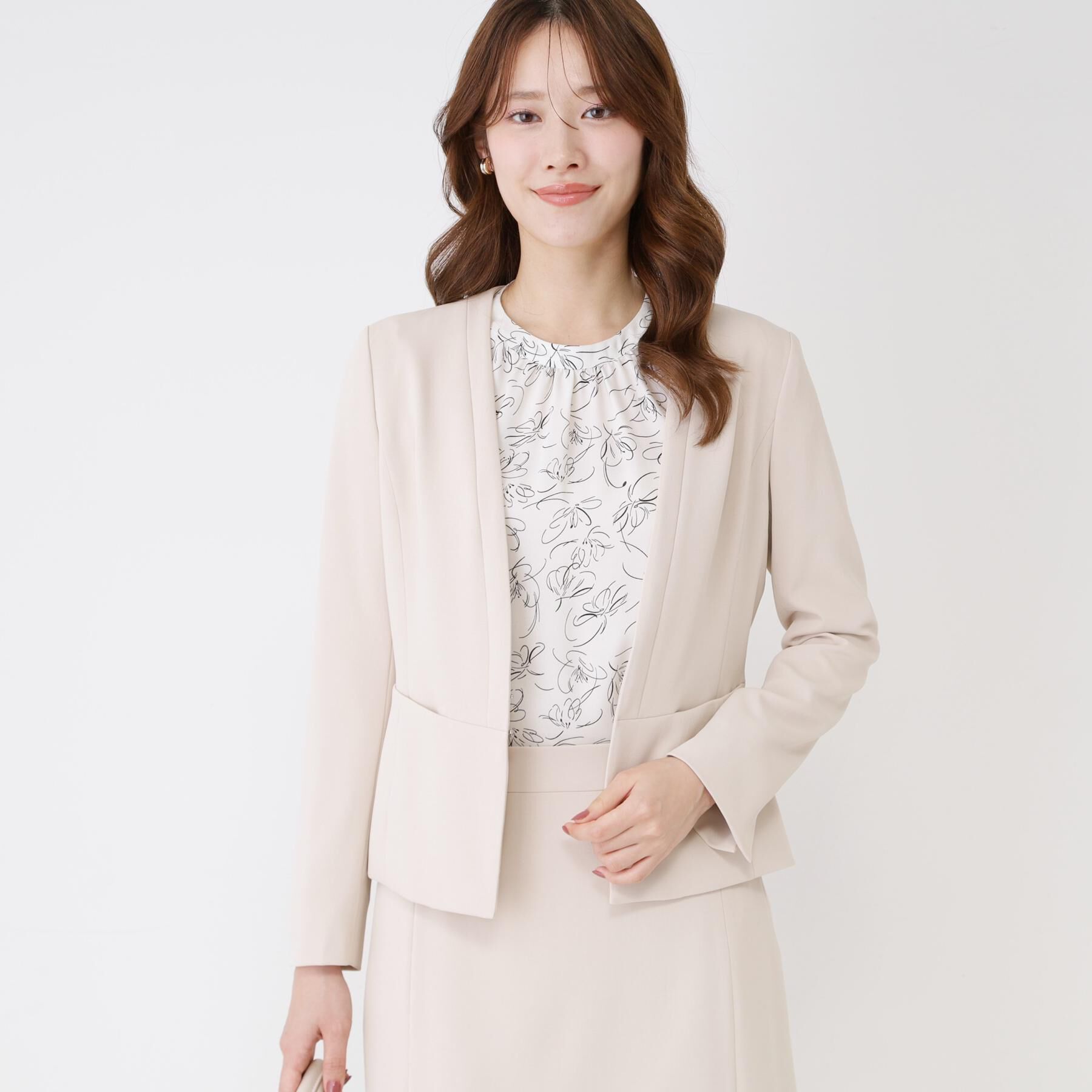 COUP DE CHANCE「【手洗い可／日本製／スーツ可】カラーレスジャケット」|ノーカラージャケット|