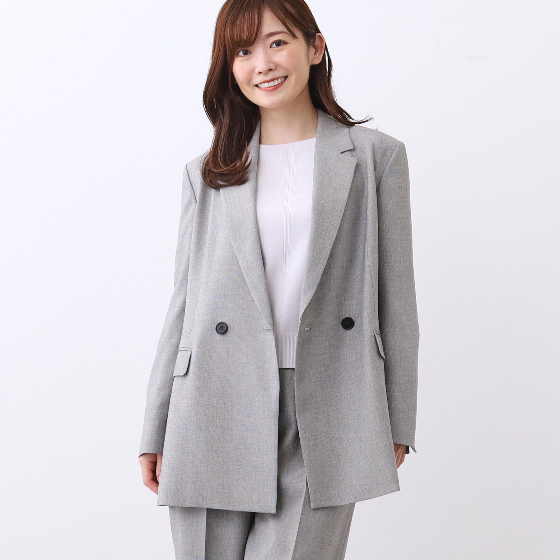 Reflect「【単品使いOK◎／ライトアウター／セットアップ可】リラクシーメランジジャケット」|テーラードジャケット|