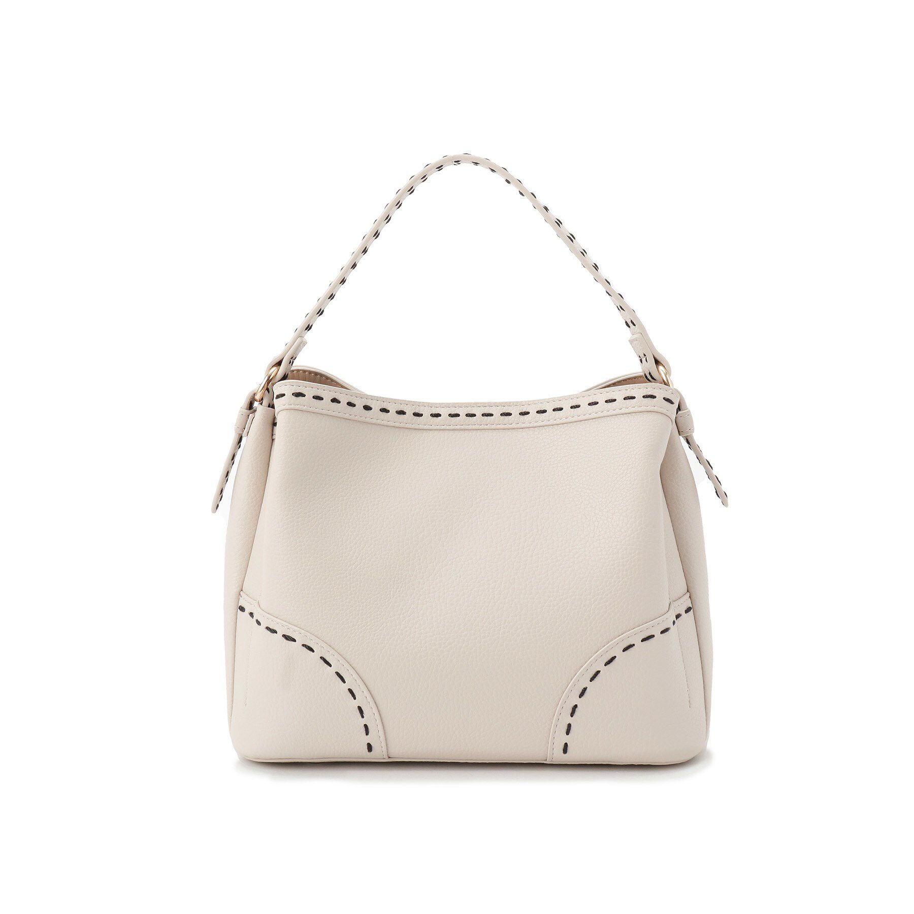 Reflect「【収納力◎／付属ストラップあり】バイカラーステッチバッグ」|ハンドバッグ|