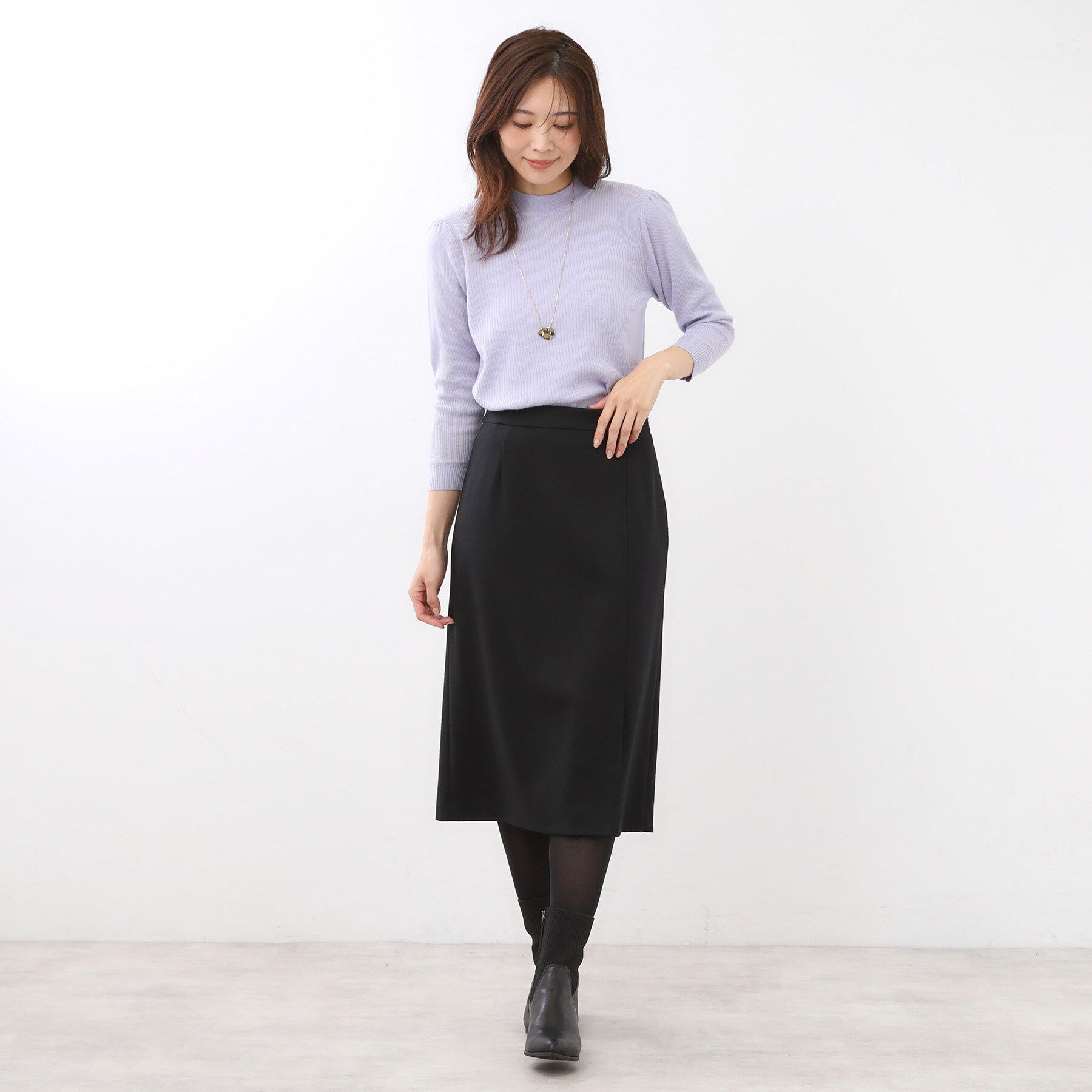 Reflect「【選べる5色／アンサンブル可】プチハイネックリブニット」|ニット・セーター|