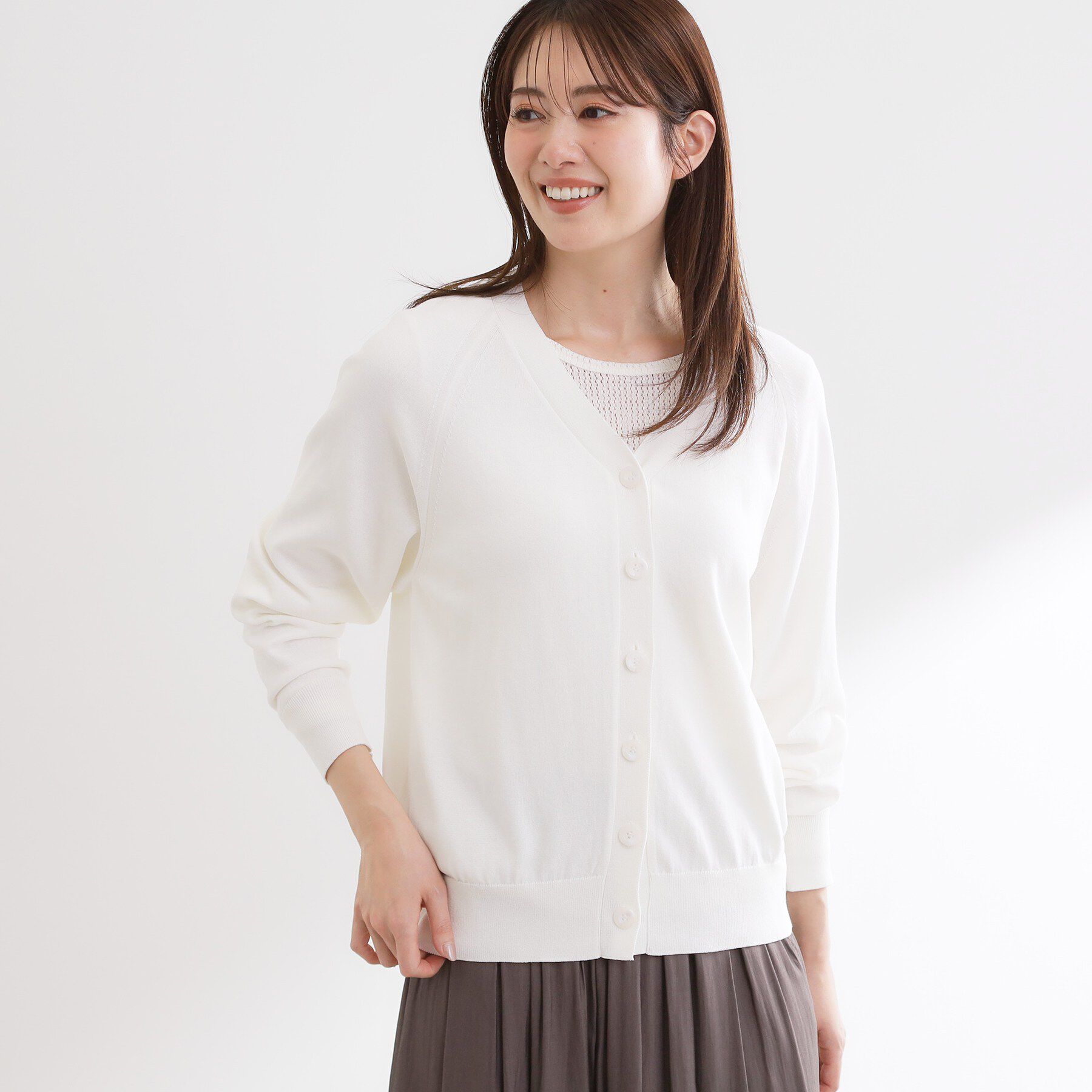 Reflect「ハイゲージVネックカーディガン」|カーディガン|