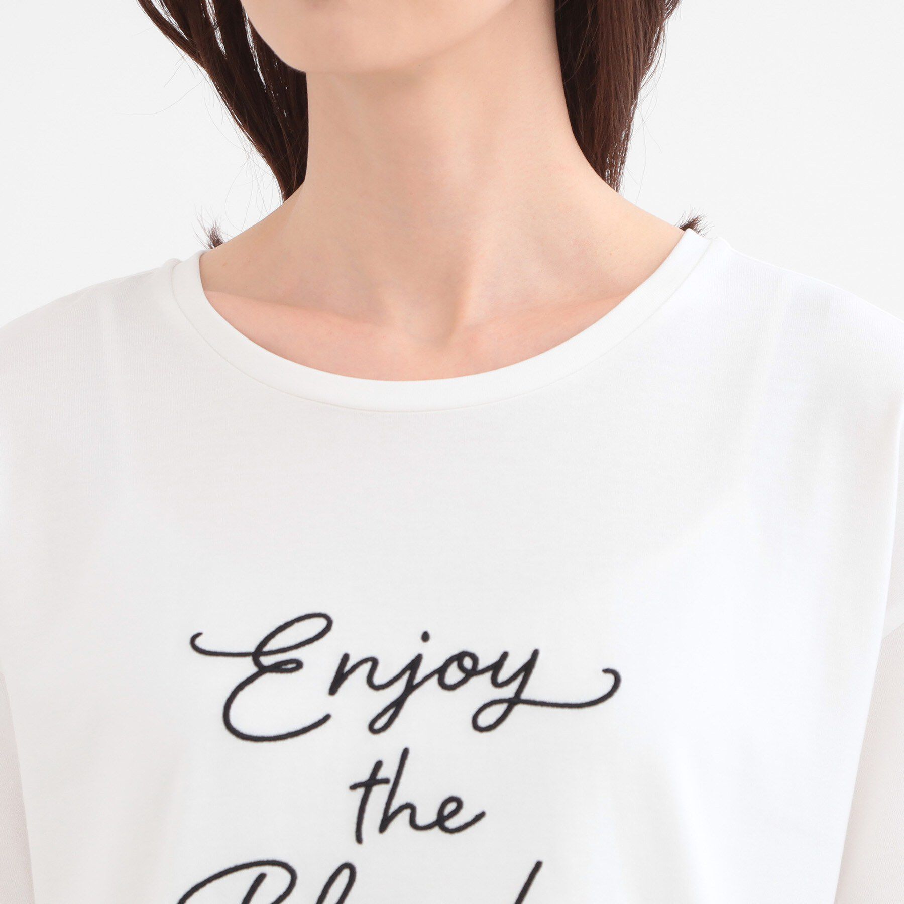 Reflect「【接触冷感】ラインアート刺繍Tシャツ」|Tシャツ・カットソー|