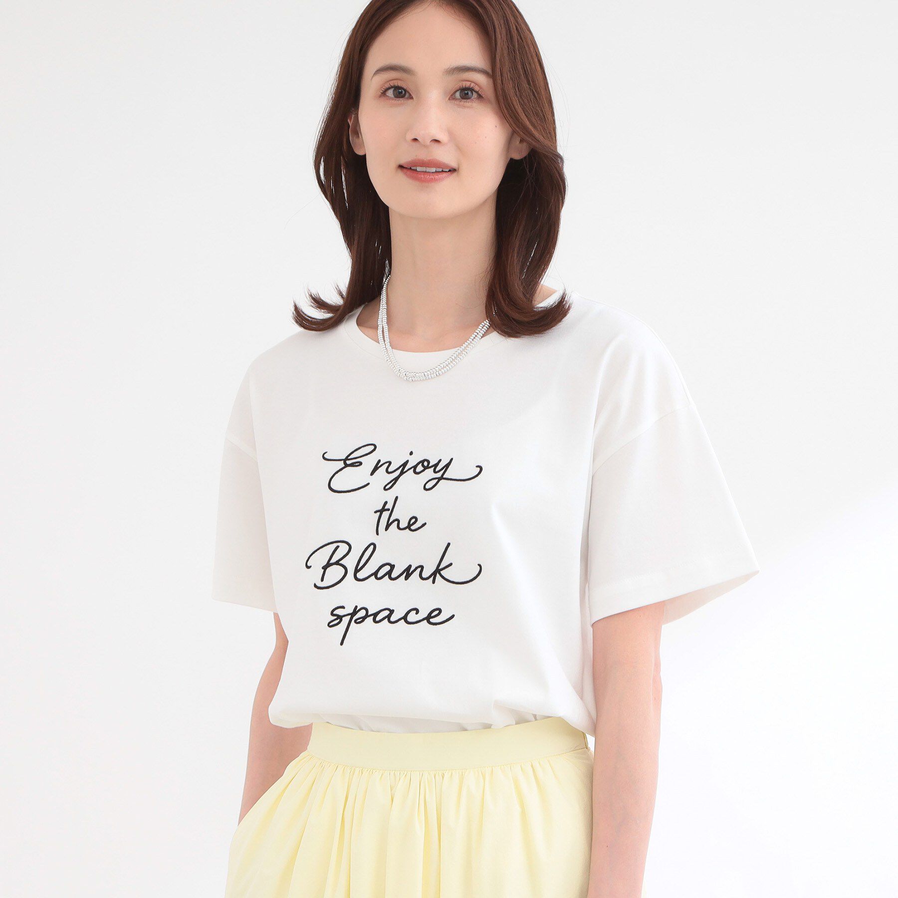 Reflect「【接触冷感】ラインアート刺繍Tシャツ」|Tシャツ・カットソー|