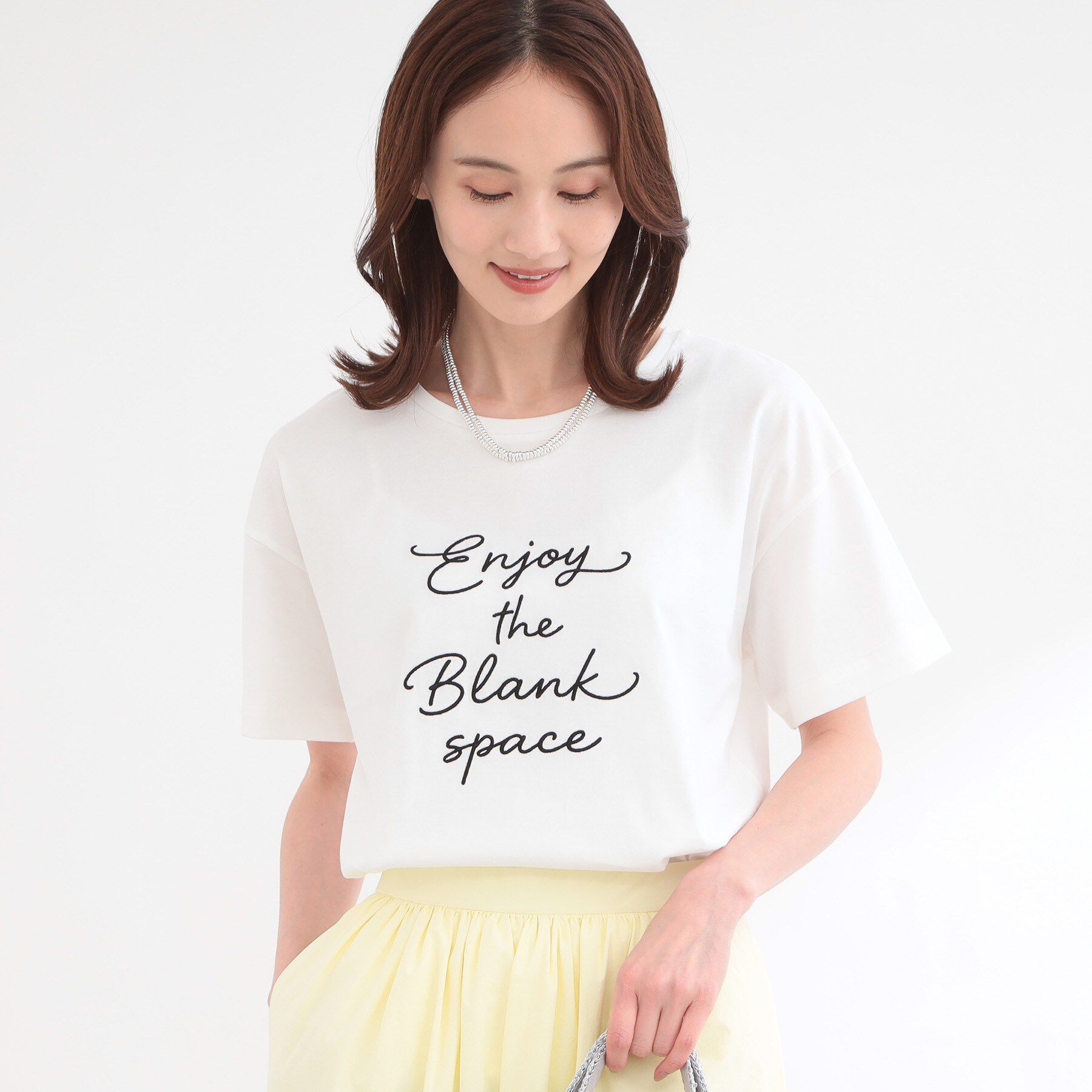 Reflect「【接触冷感】ラインアート刺繍Tシャツ」|Tシャツ・カットソー|