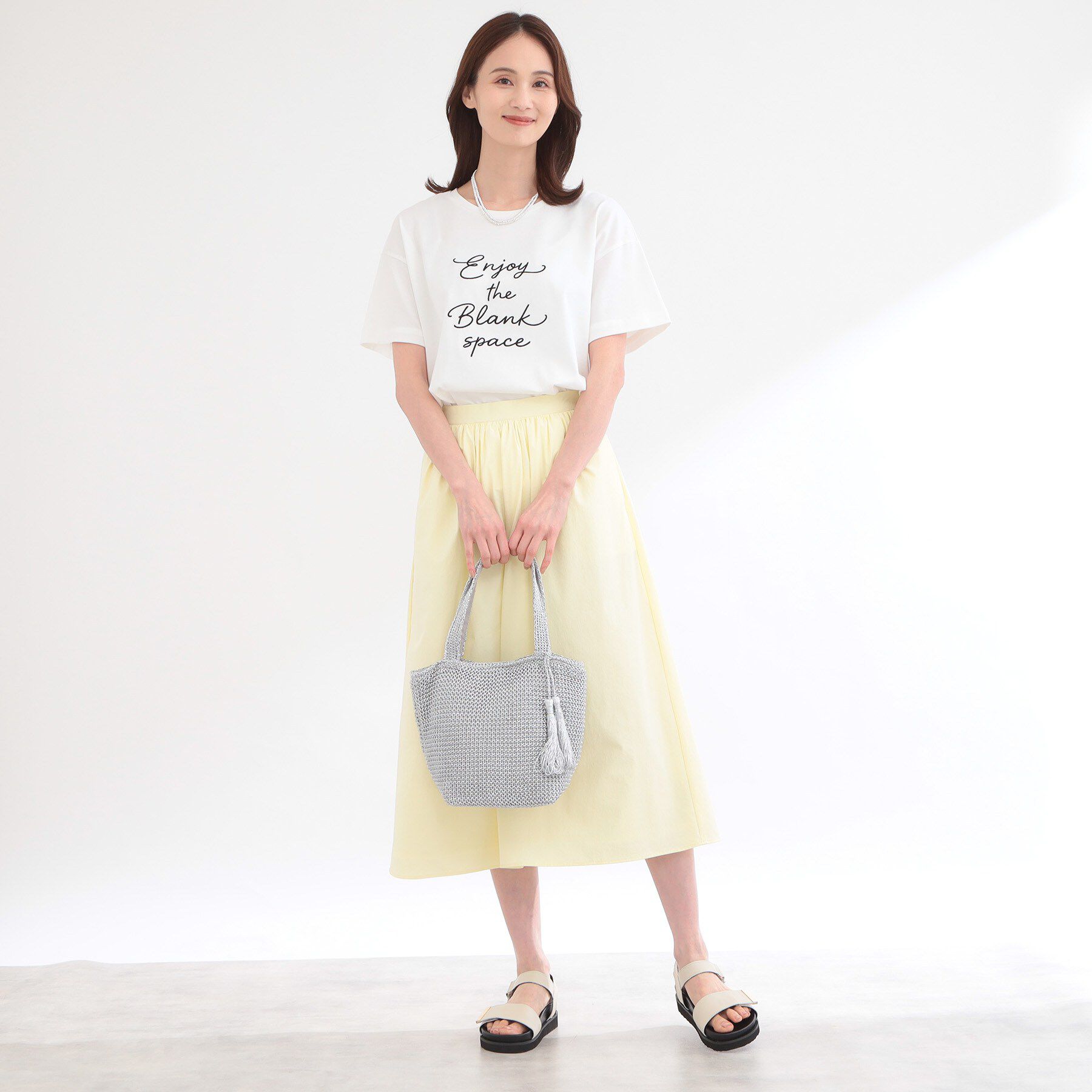 Reflect「【接触冷感】ラインアート刺繍Tシャツ」|Tシャツ・カットソー|