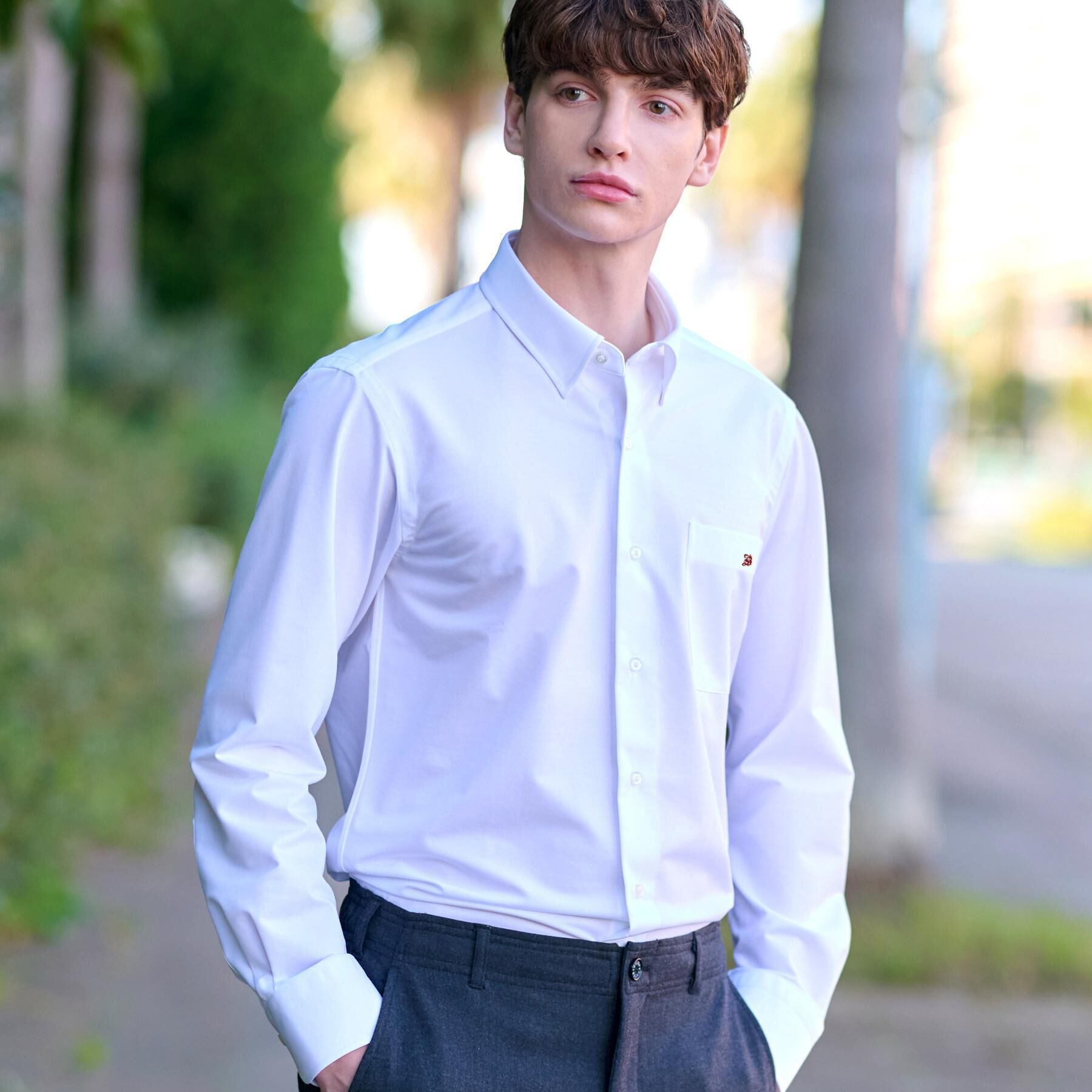 DRESSTERIOR「46Gジャージ レギュラーカラードレスシャツ」|シャツ・ブラウス|