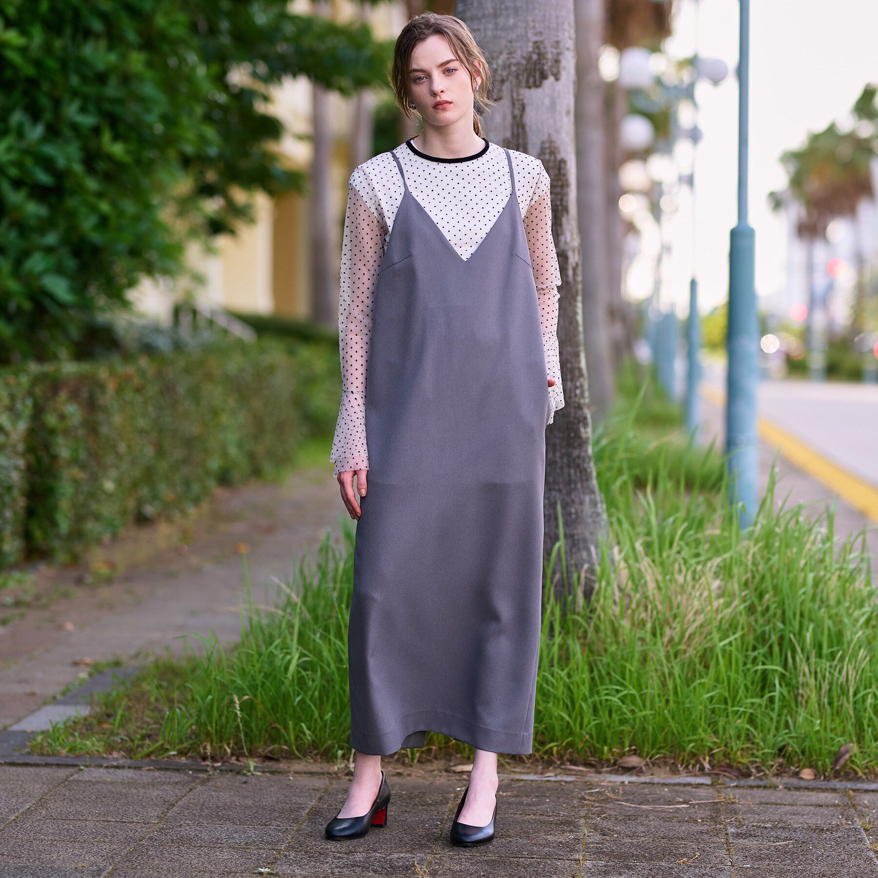 DRESSTERIOR「【美人百花/モデル美香着用】コンフォートアイラインキャミワンピース」|ワンピース|