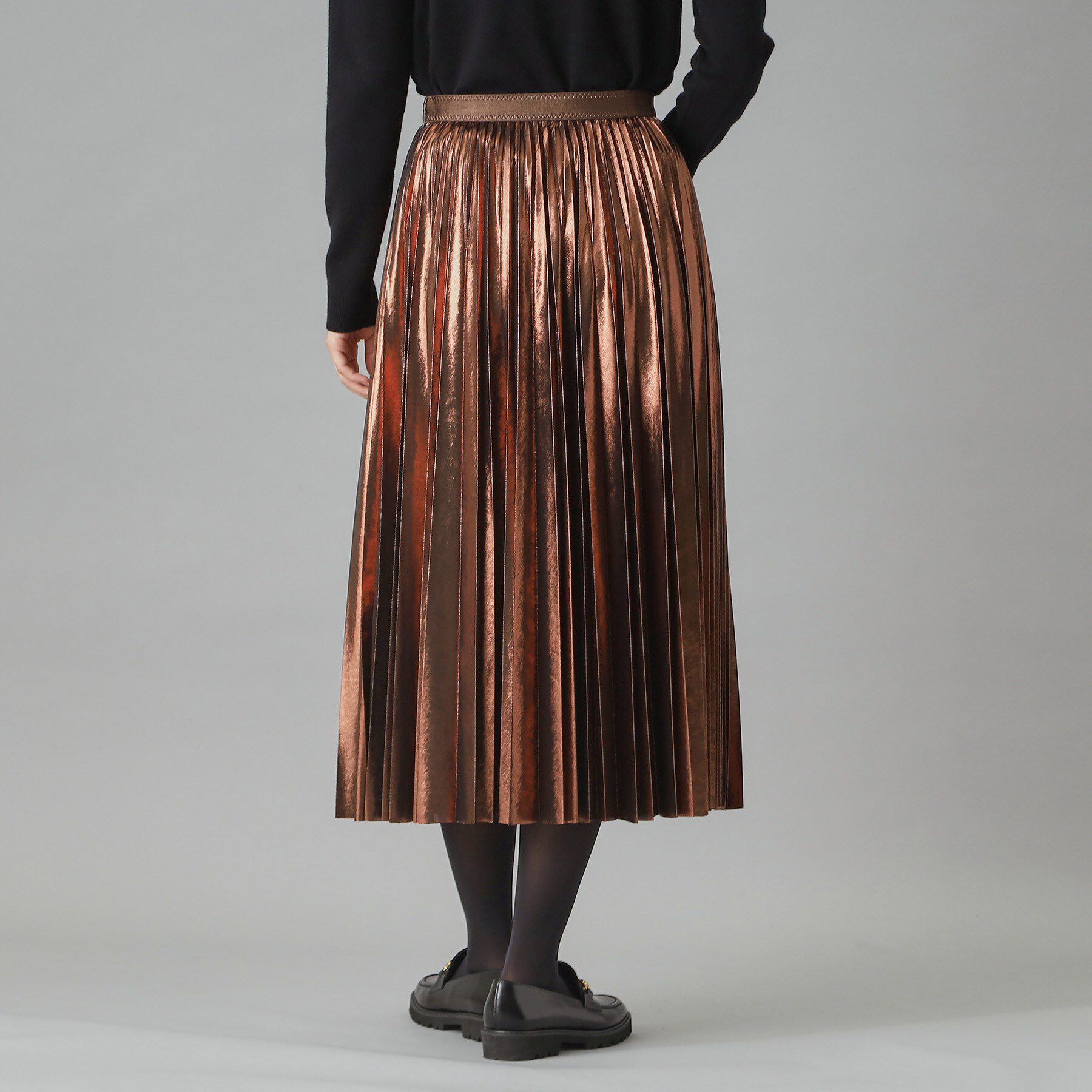 DRESSTERIOR「【洗える/ストレッチ性/オンオフ】箔プリントプリーツスカート」|スカート|