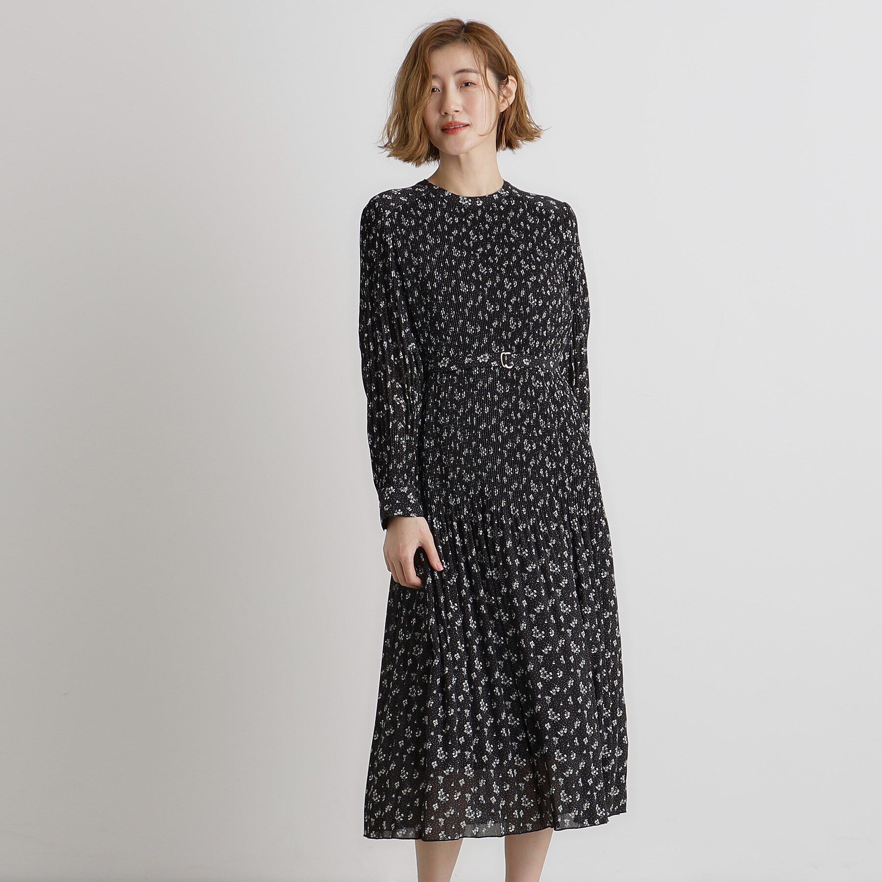 grove「プリーツナローフレアワンピース」|ワンピース|