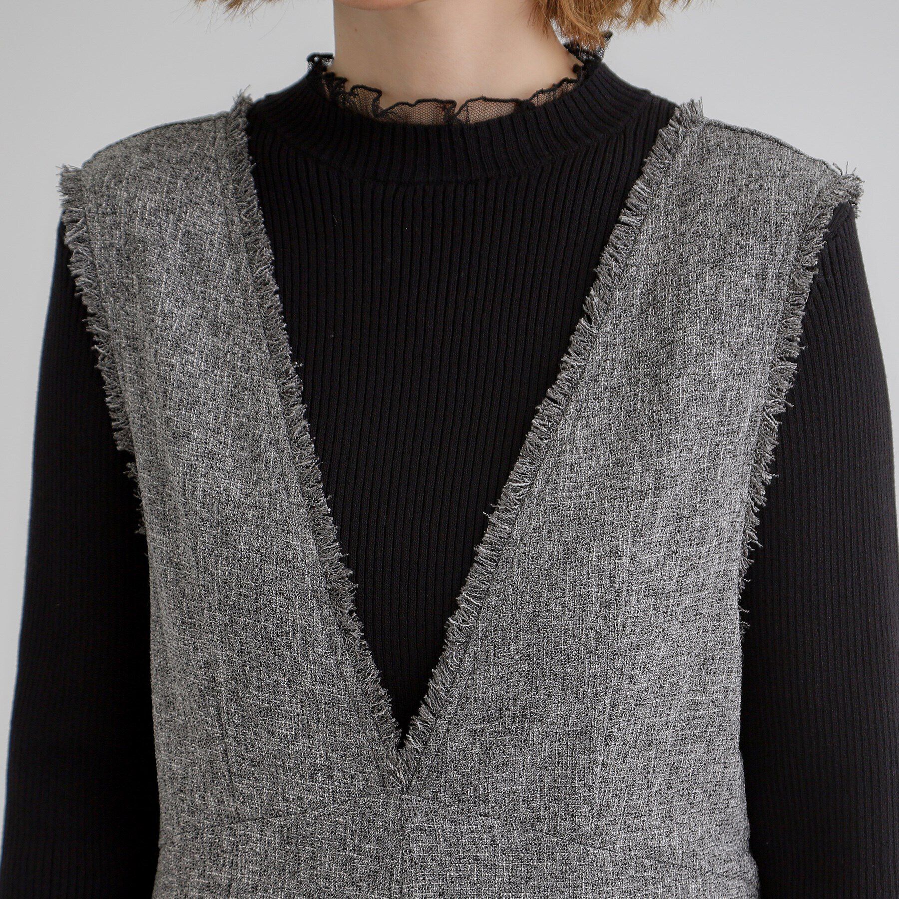 grove「ツイードサロペット」|オールインワン|