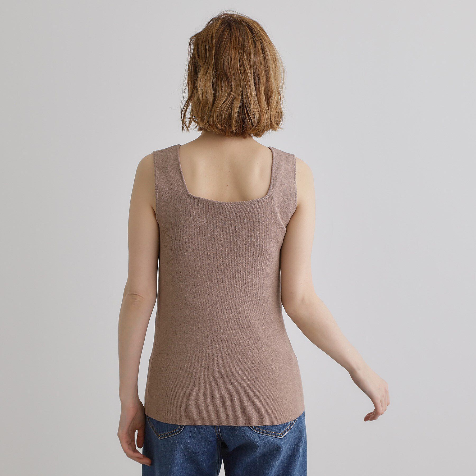 grove「【ラフにもキレイにも、着回し力◎】2WAYスクエアニットタンク」|キャミソール|