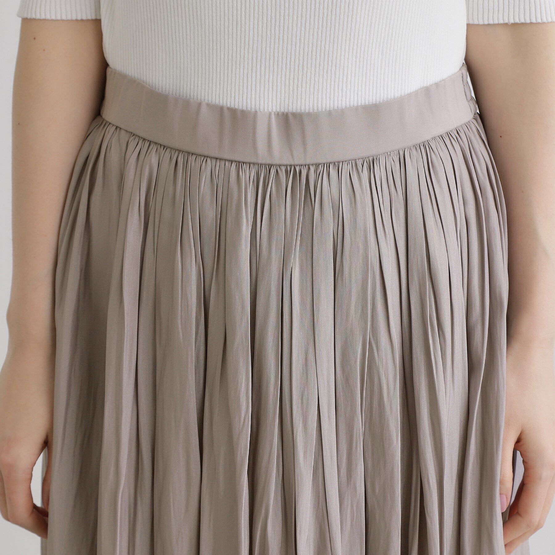 grove「割線サテンギャザースカート」|スカート|