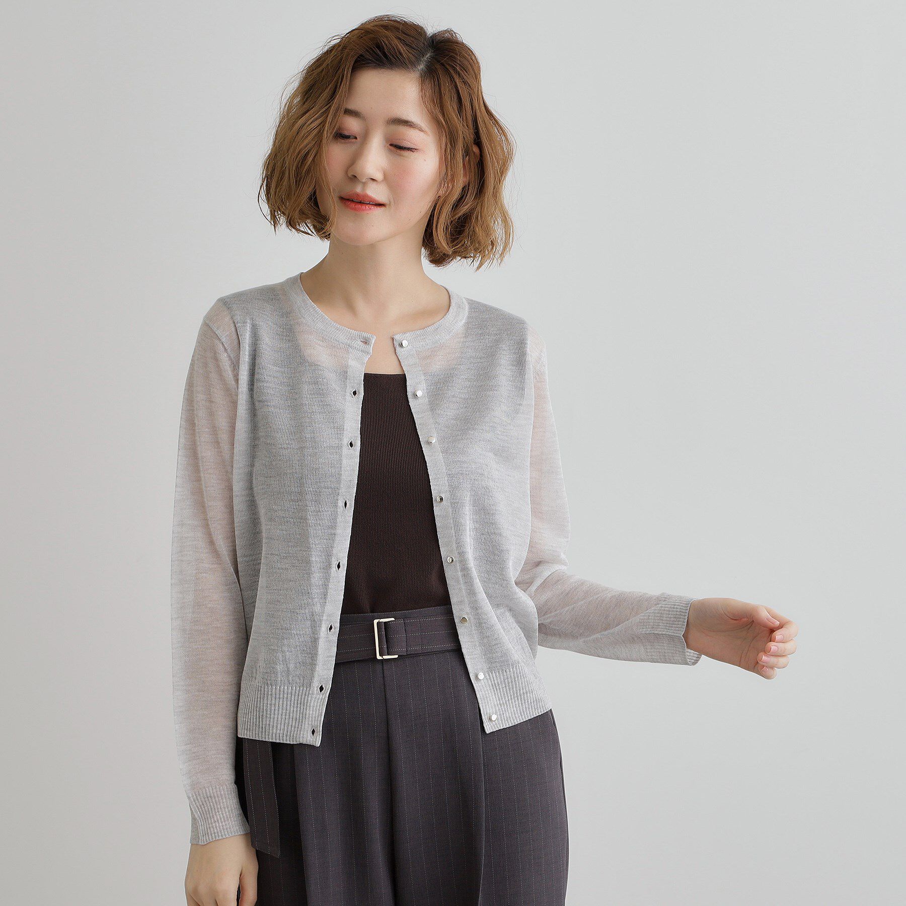 grove「【雑誌掲載】洗えるシアーカーディガン」|カーディガン|