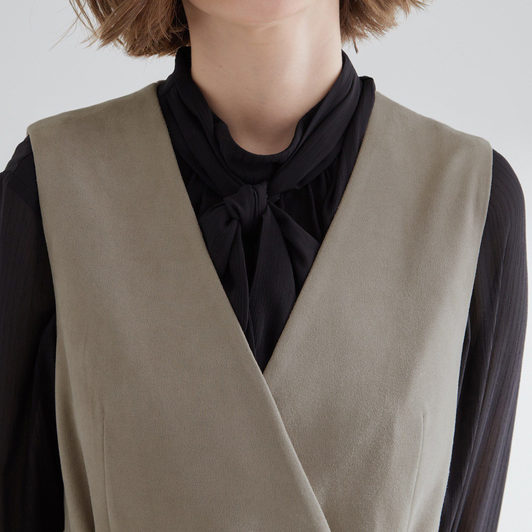 grove「【2WAY】スウェード調ジレワンピース」|ワンピース|