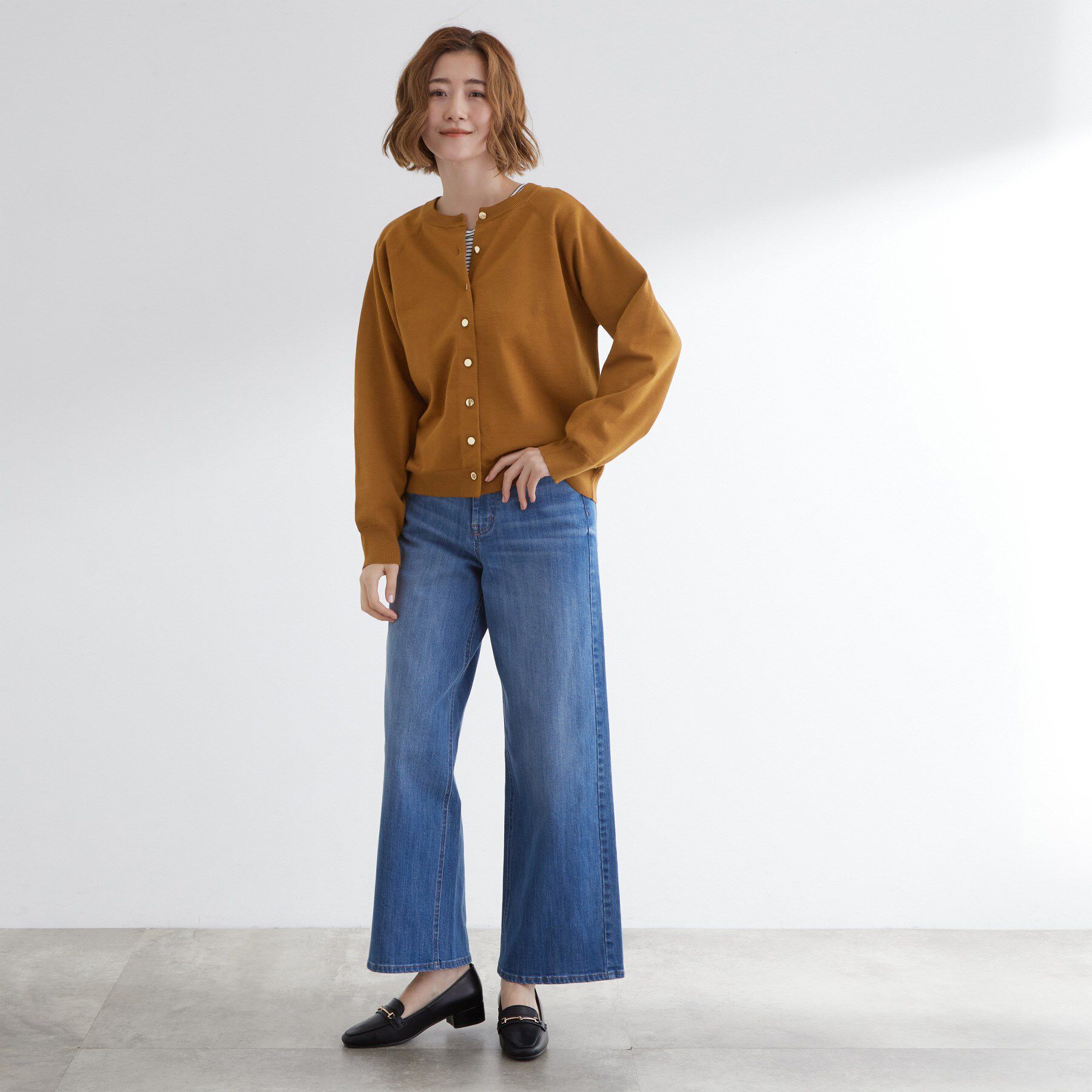 grove「【洗える】シンプルに映える、ラグランスリーブカーディガン」|カーディガン|