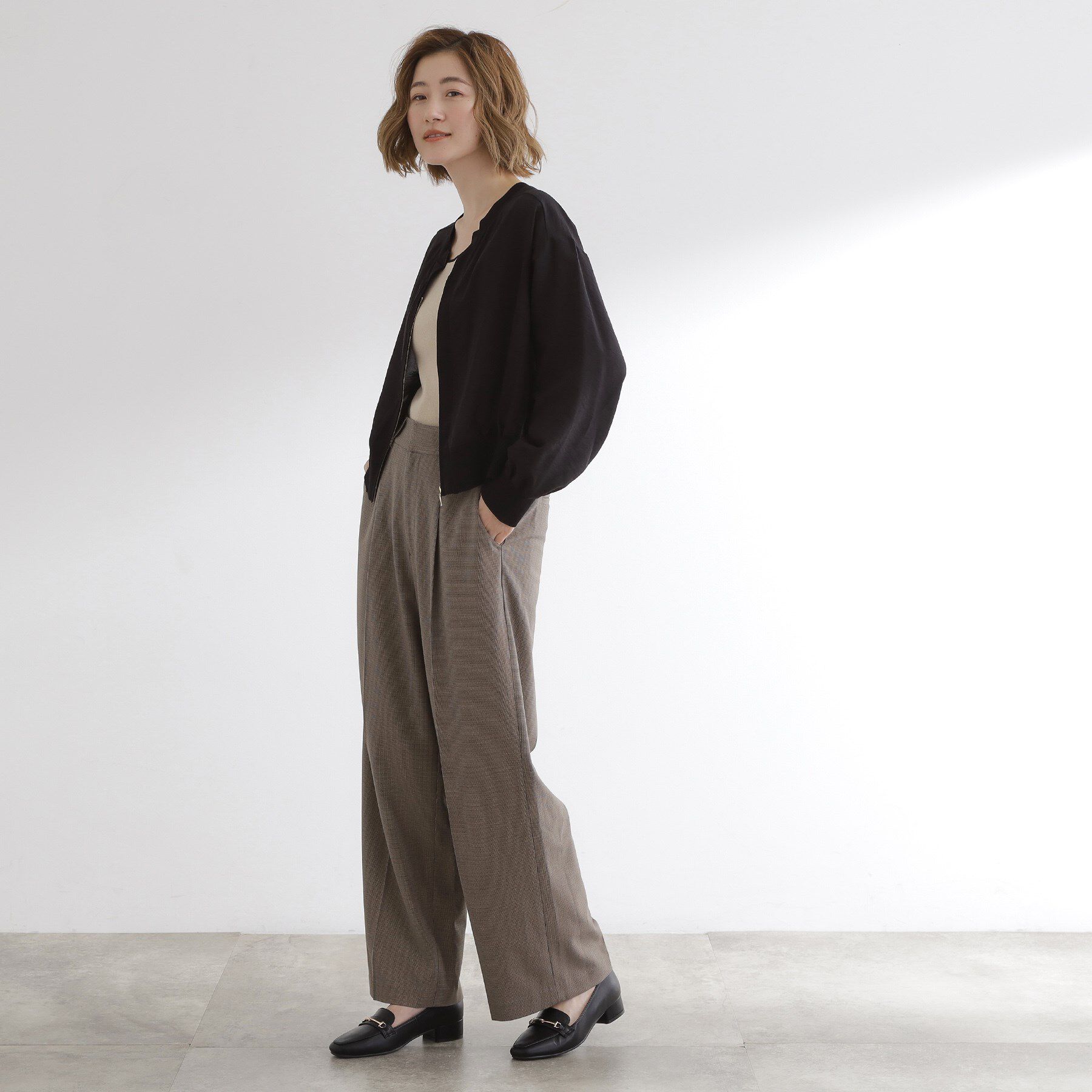 grove「軽やかに秋先取り　ブルゾン感覚で着られるカーディガン」|ブルゾン・スタジャン|