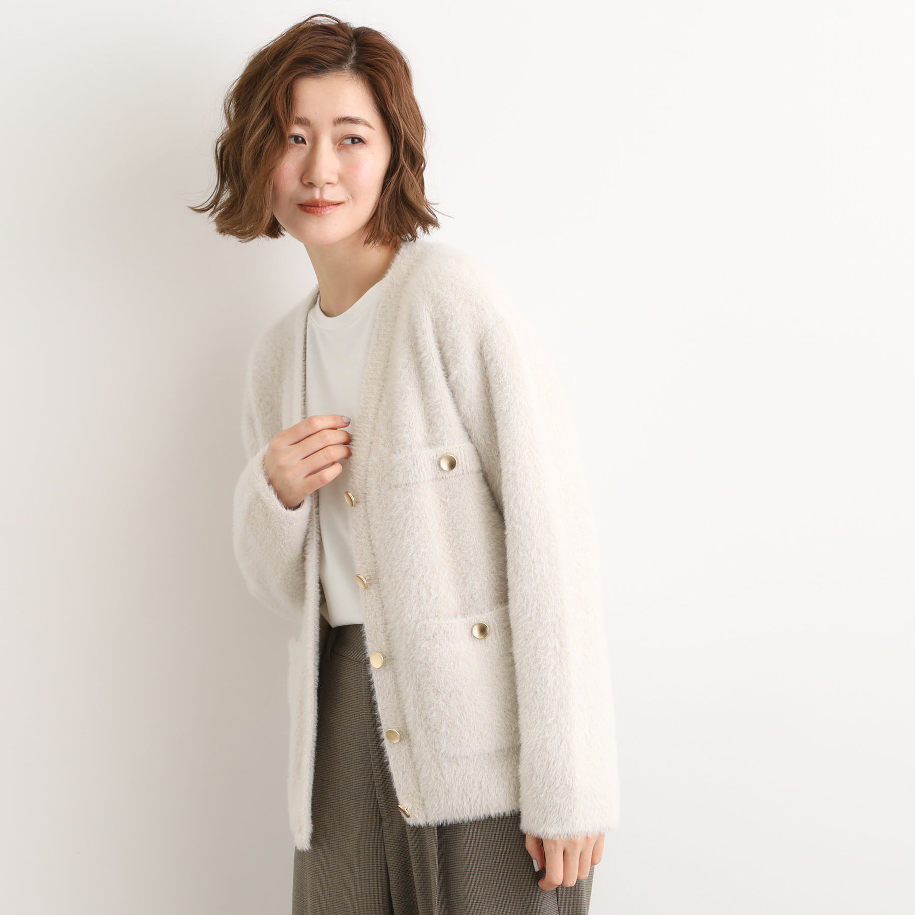 grove「軽やかフェザーで魅せる、クラシカルな主役カーディガン」|カーディガン|