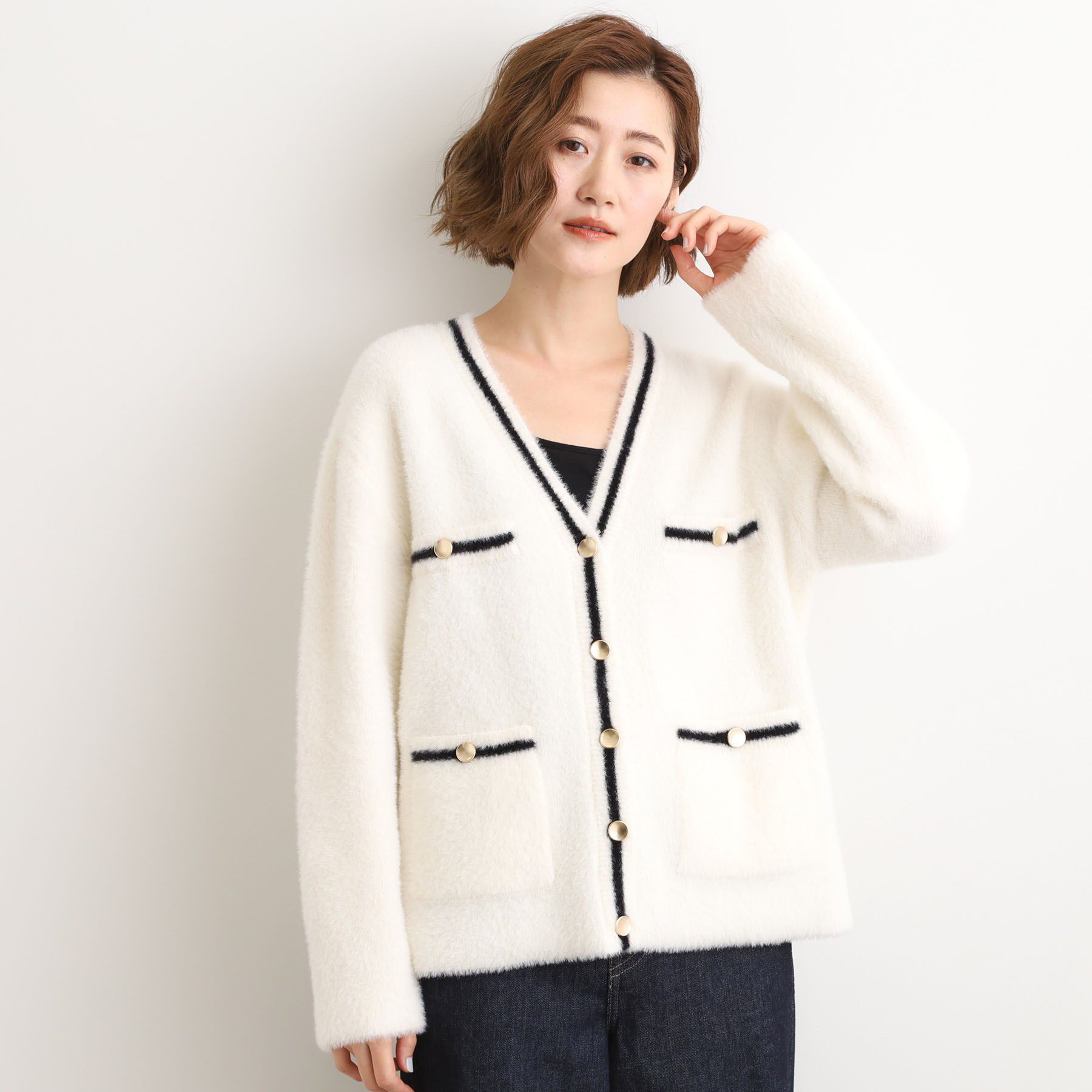 grove「軽やかフェザーで魅せる、クラシカルな主役カーディガン」|カーディガン|