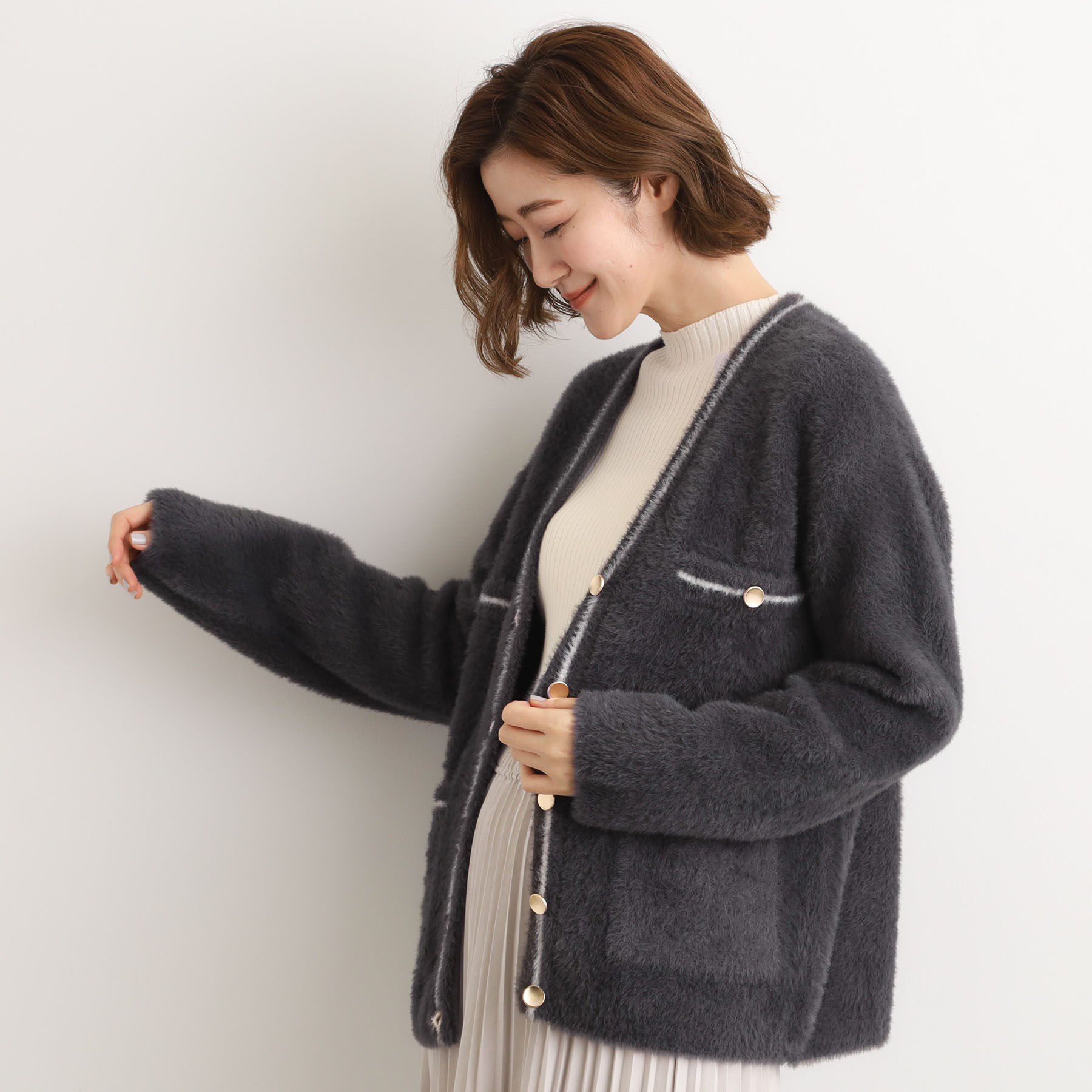 grove「軽やかフェザーで魅せる、クラシカルな主役カーディガン」|カーディガン|