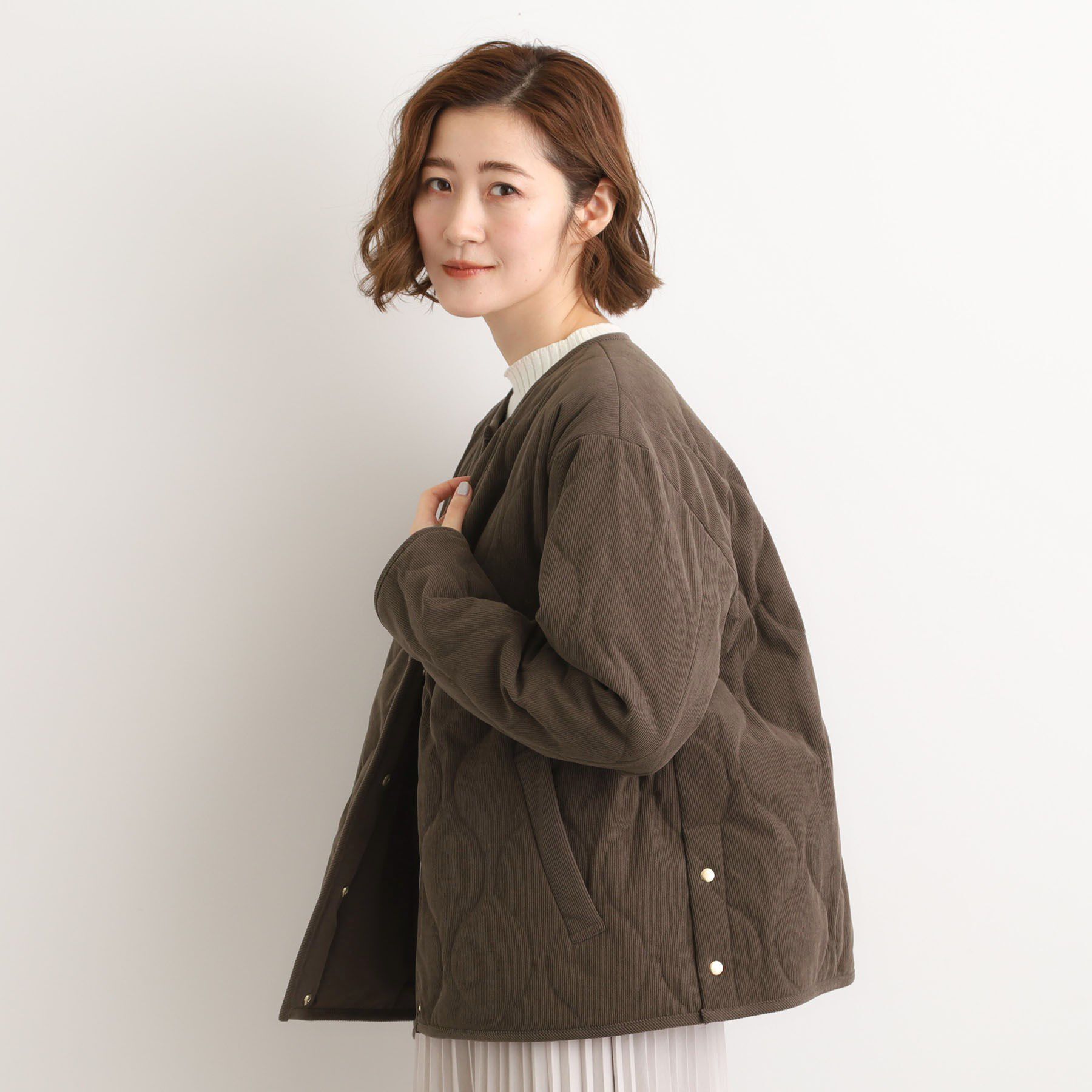 grove「【2WAY・リバーシブル】大人が着たい上品コーデュロイジャケット」|ダウン|