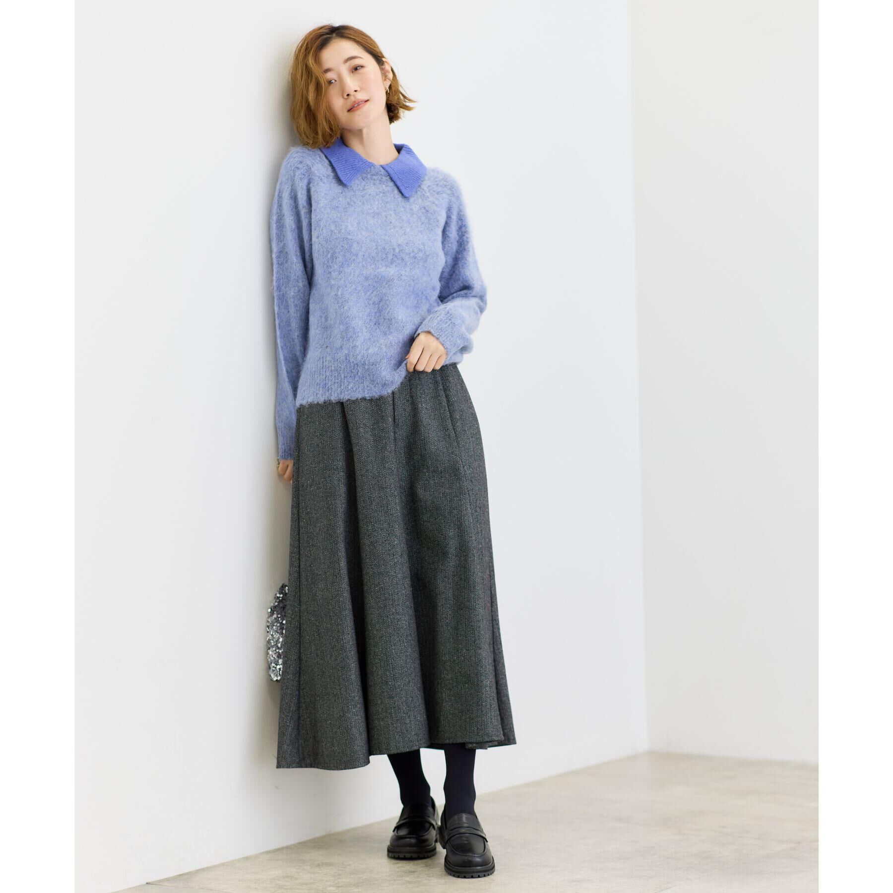 grove「へリンボンツイードフレアマキシスカート」|スカート|