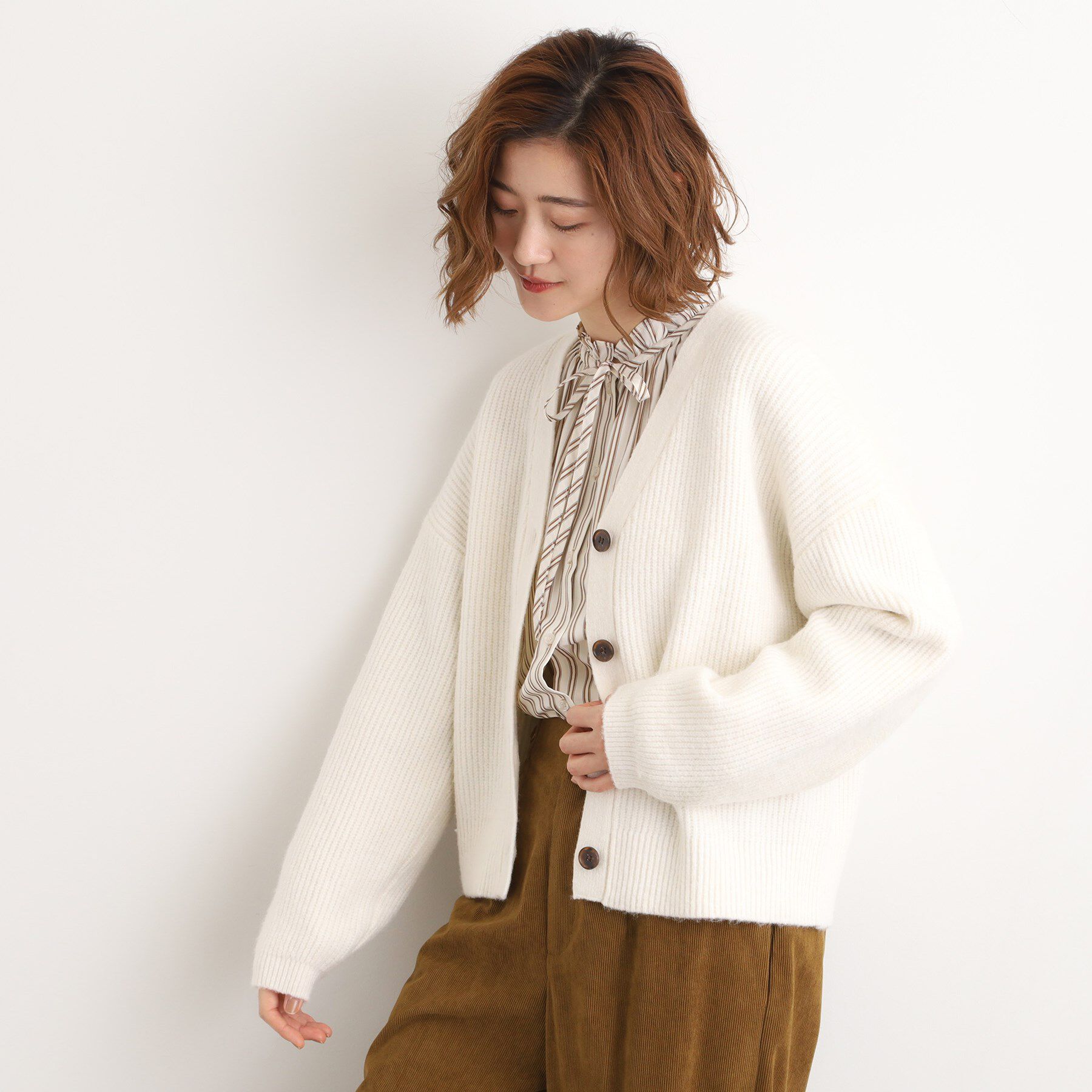 grove「【SETITEM】オーバーサイズ畔カーディガン」|カーディガン|