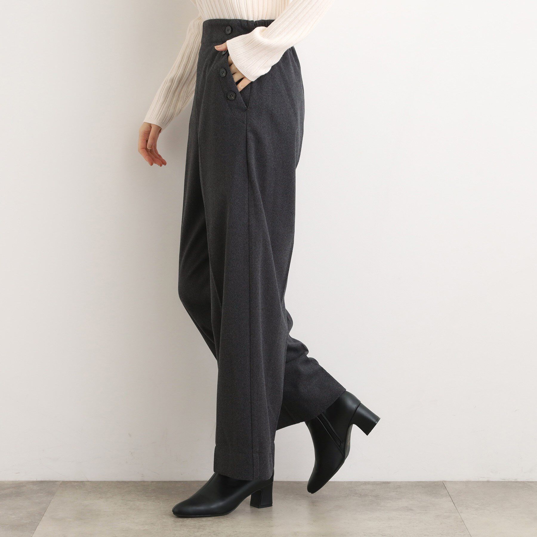 grove「【洗える/あったか】美シルエットなマリンワイドパンツ」|その他|