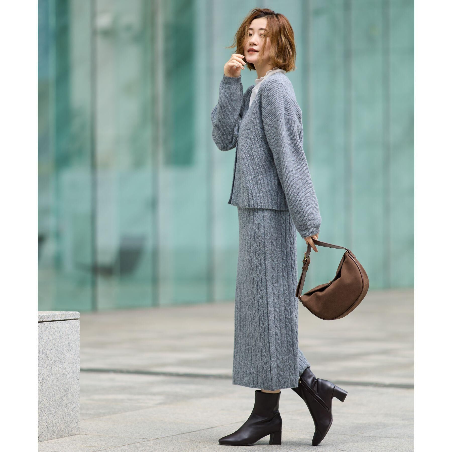 grove「【SETITEM】ケーブルニットスカート」|スカート|