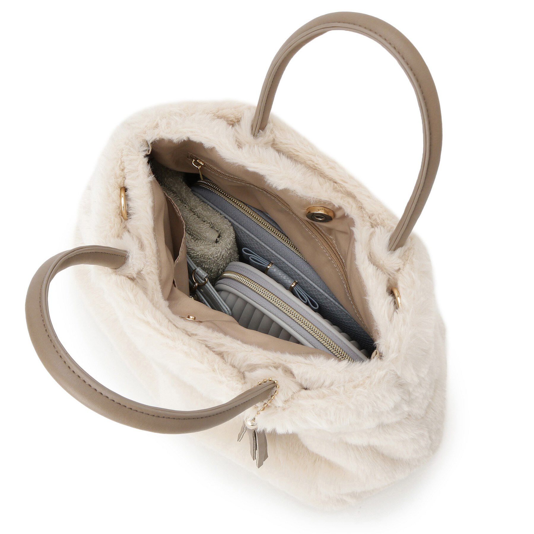 grove「タックタッセルエコファー2WAYトート」|トートバッグ|