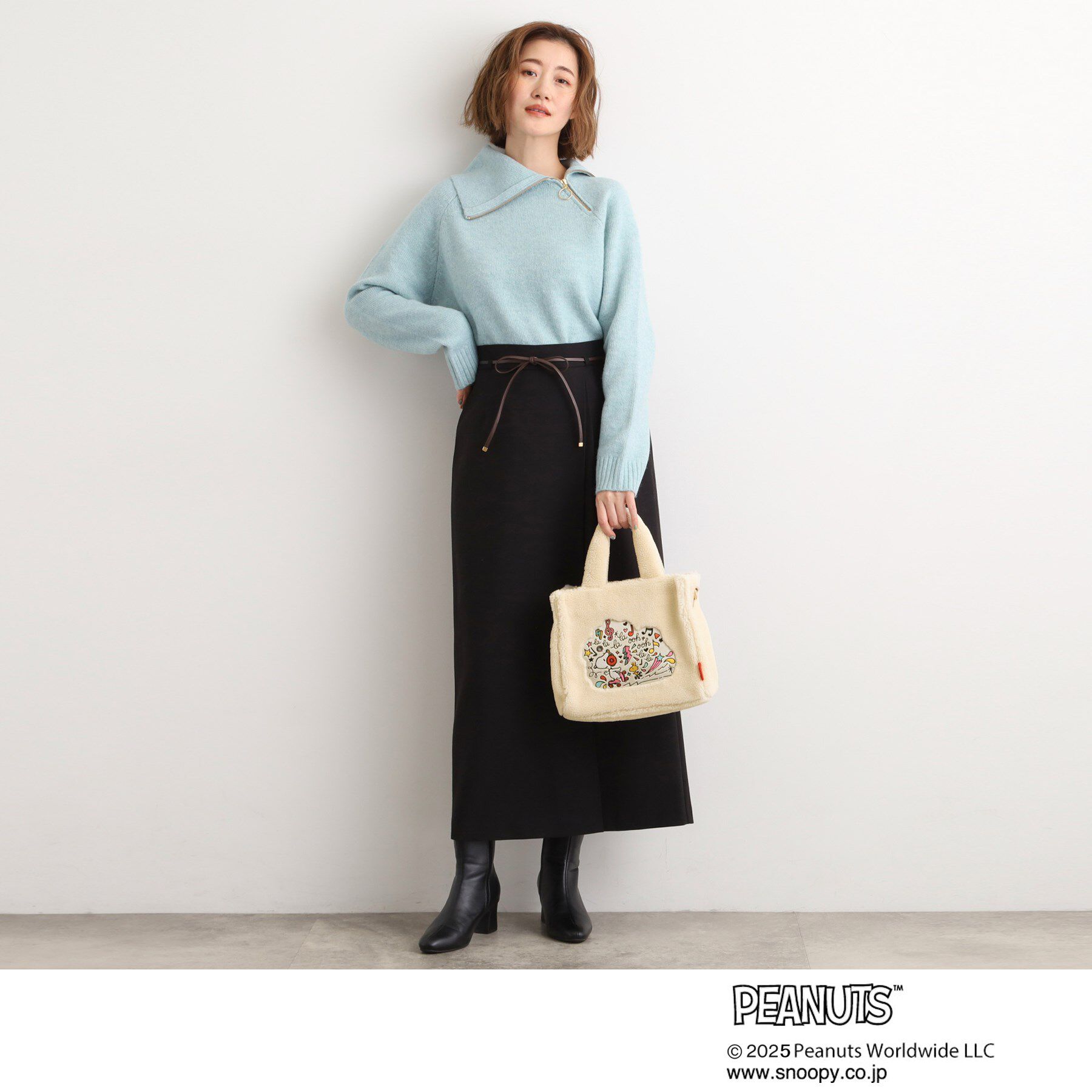 grove「【PEANUTS】ボアスクエア2WAYトート」|トートバッグ|