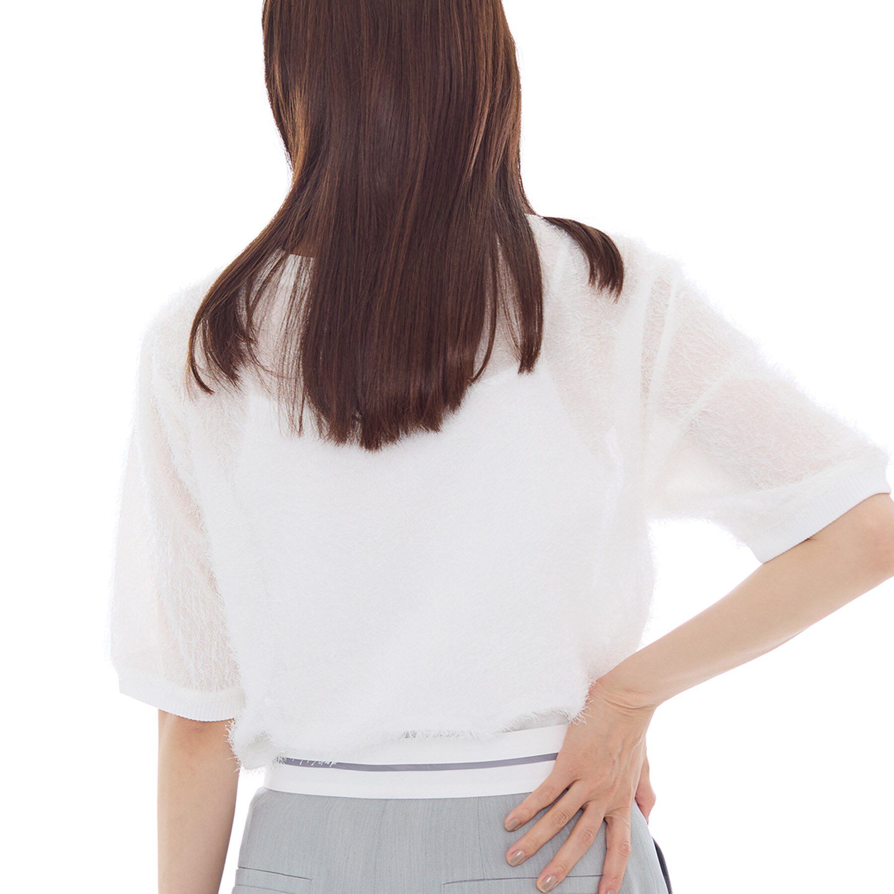 INDIVI「ヘアリージャカードトップス」|シャツ・ブラウス|