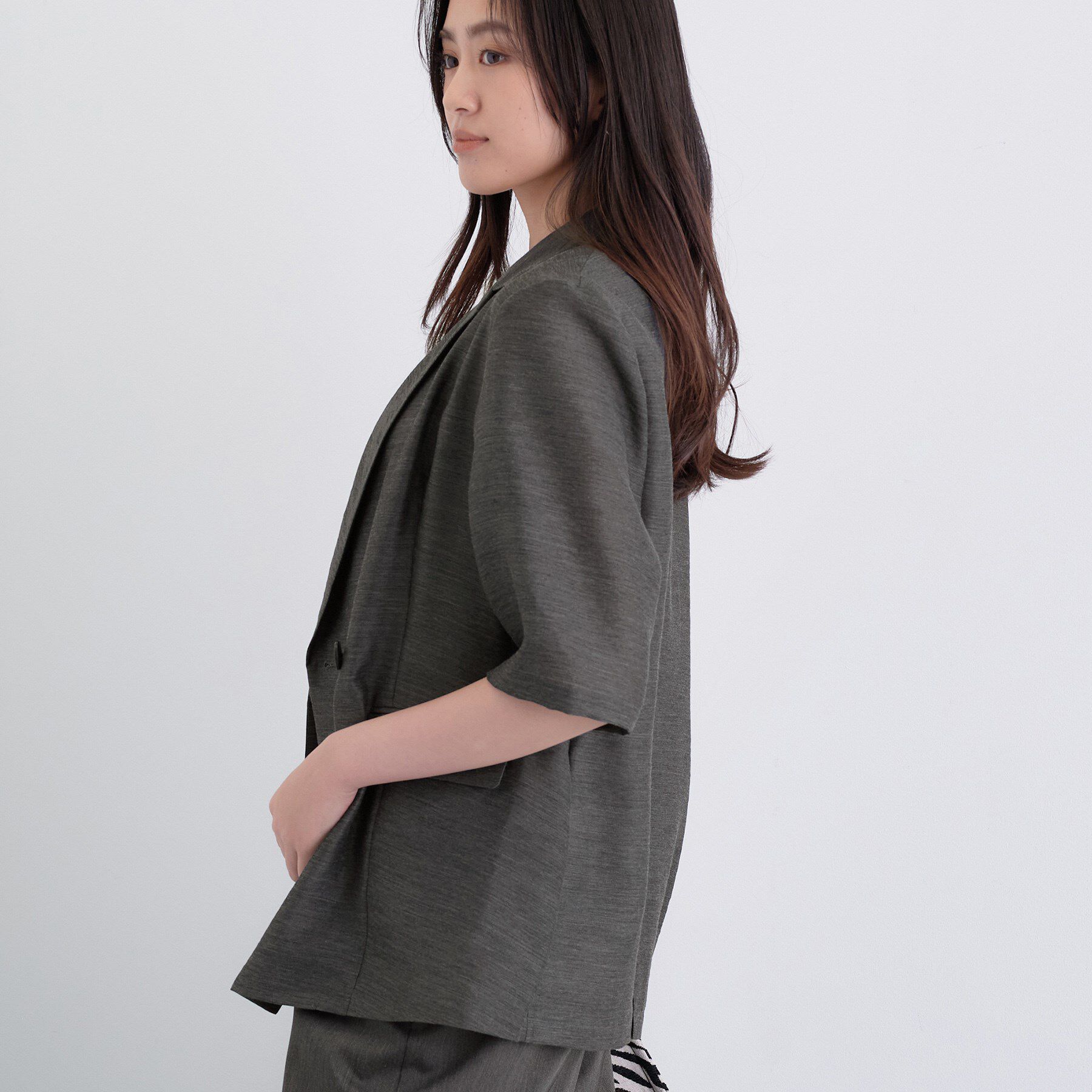 INDIVI「ライトダブルジャケット」|テーラードジャケット|