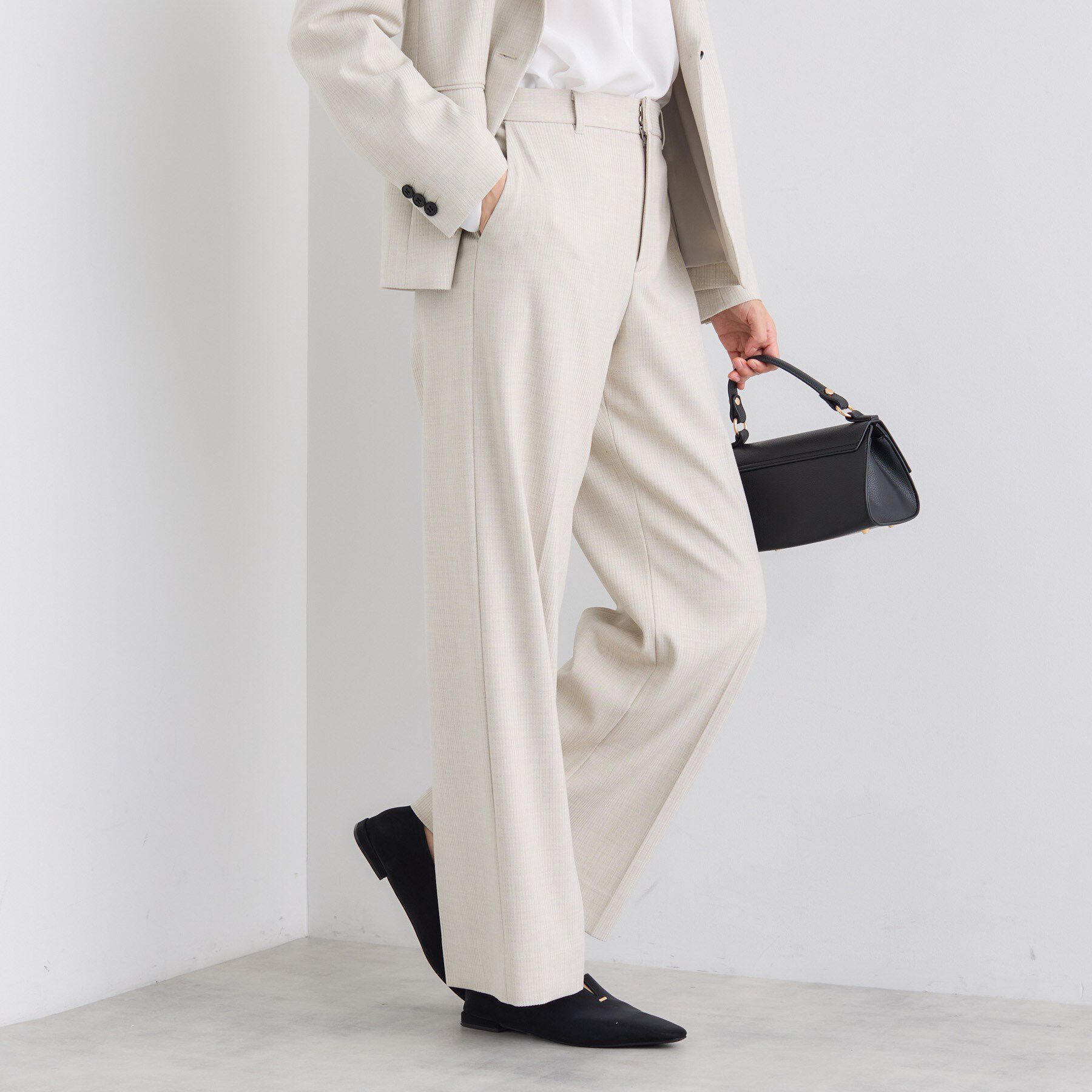 INDIVI「【日本製／通勤スーツ】プレシャスドビー ワイドパンツ」|スーツ|