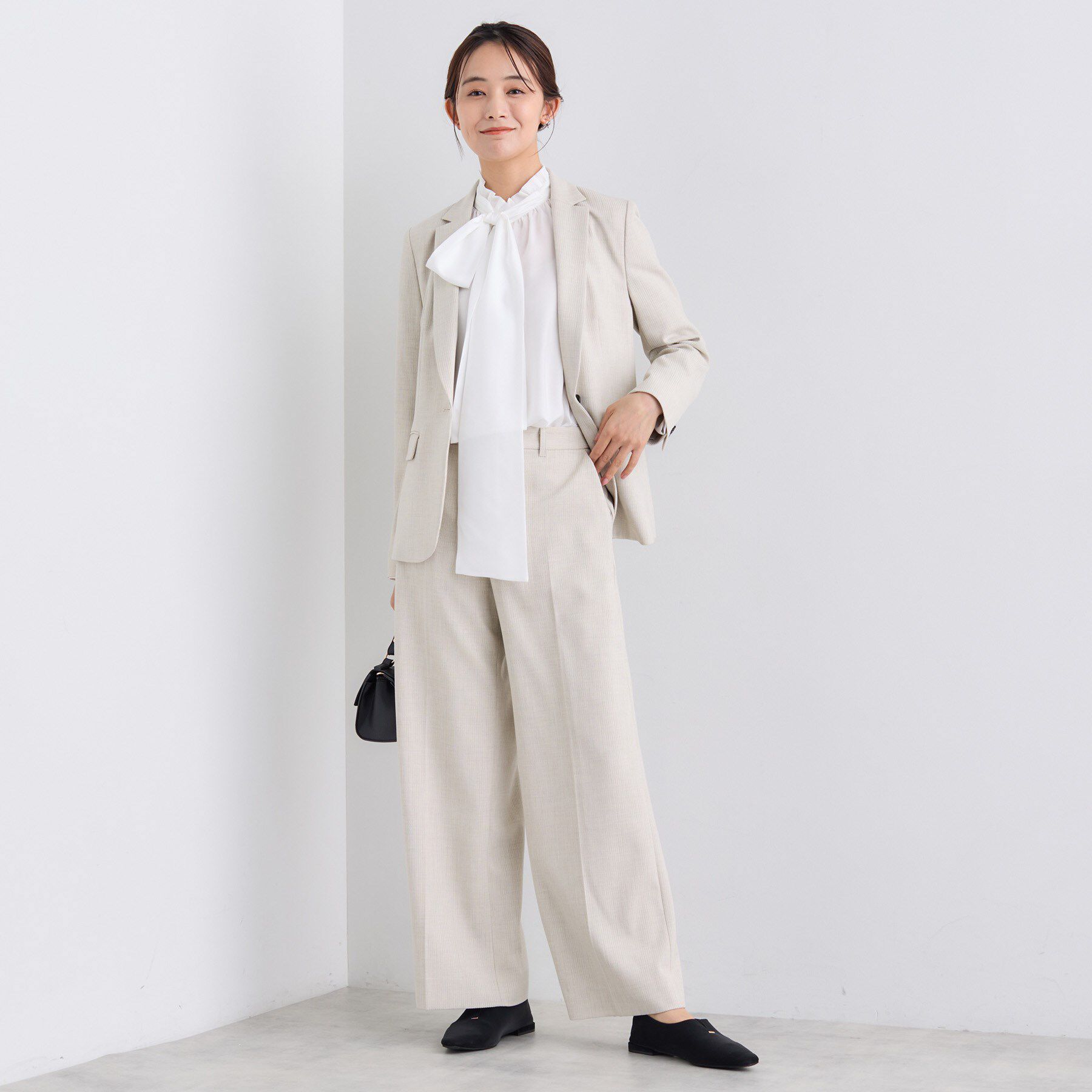 INDIVI「【日本製／通勤スーツ】プレシャスドビー ワイドパンツ」|スーツ|