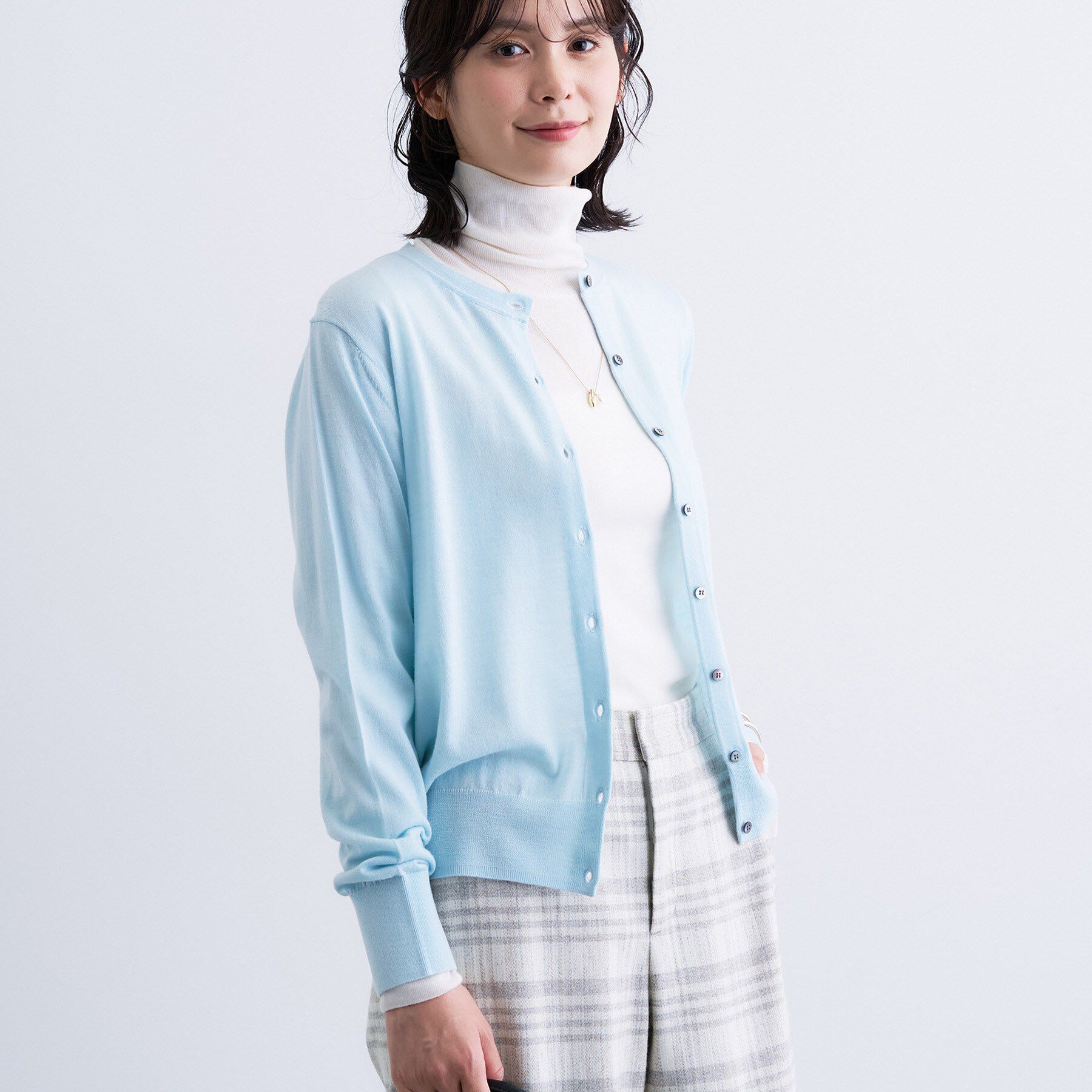 INDIVI「【洗える】ハイゲージニットカーディガン」|カーディガン|