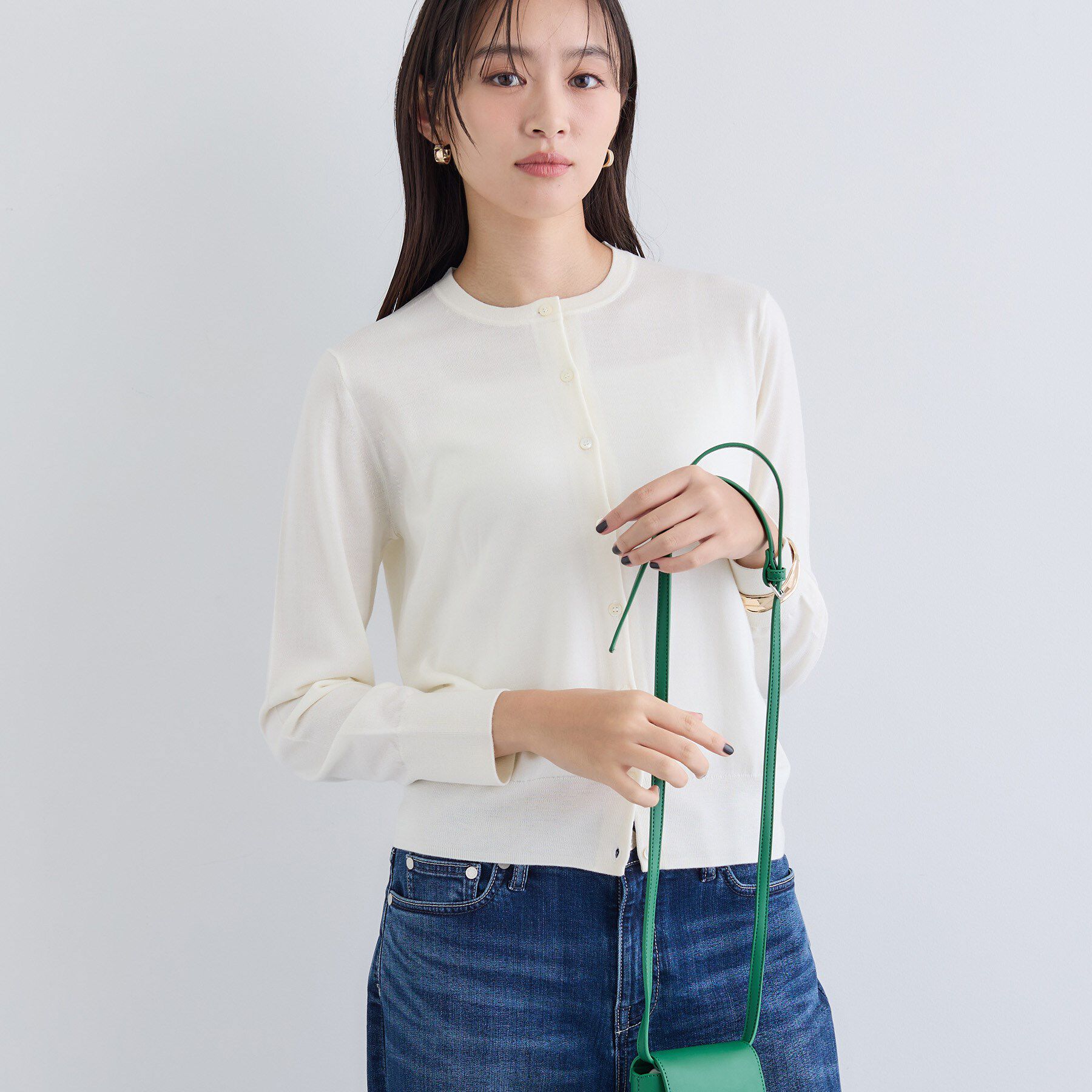 INDIVI「【洗える】ハイゲージニットカーディガン」|カーディガン|