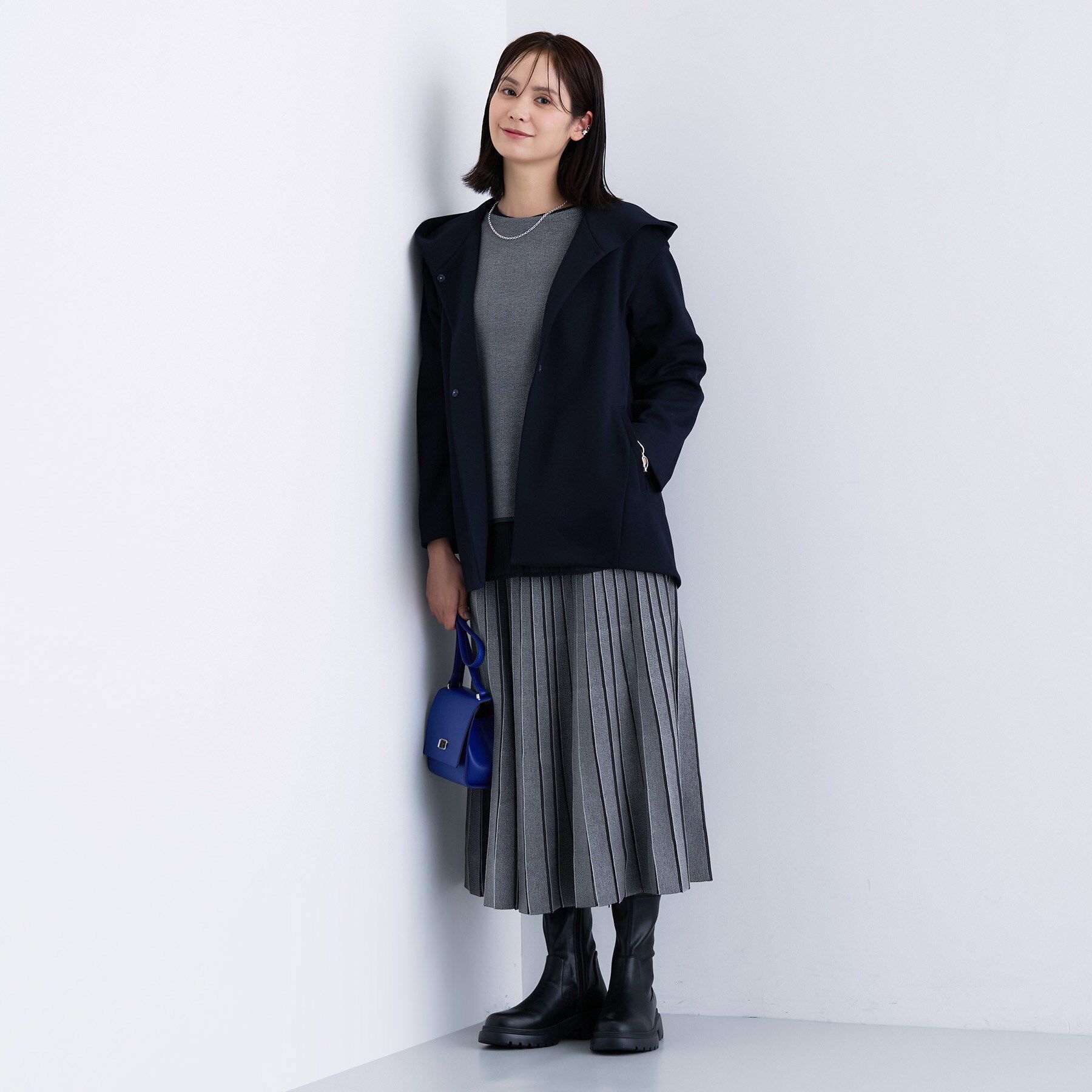 INDIVI「【洗える／SETUP可能】ジャカードニット プリーツスカート」|スカート|