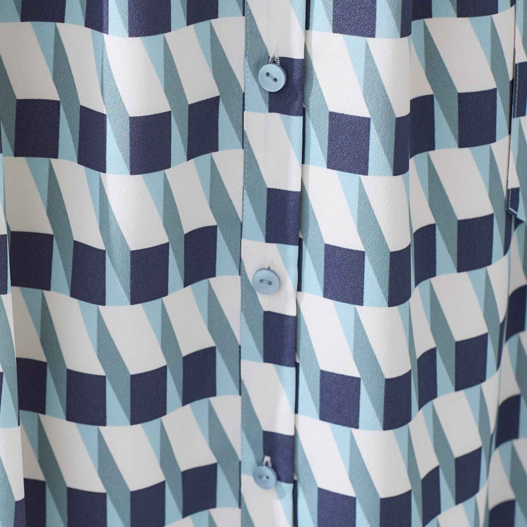 INDIVI「【洗える／2WAY】ベルト付き ジオメトリック柄 シャツワンピース」|ワンピース|