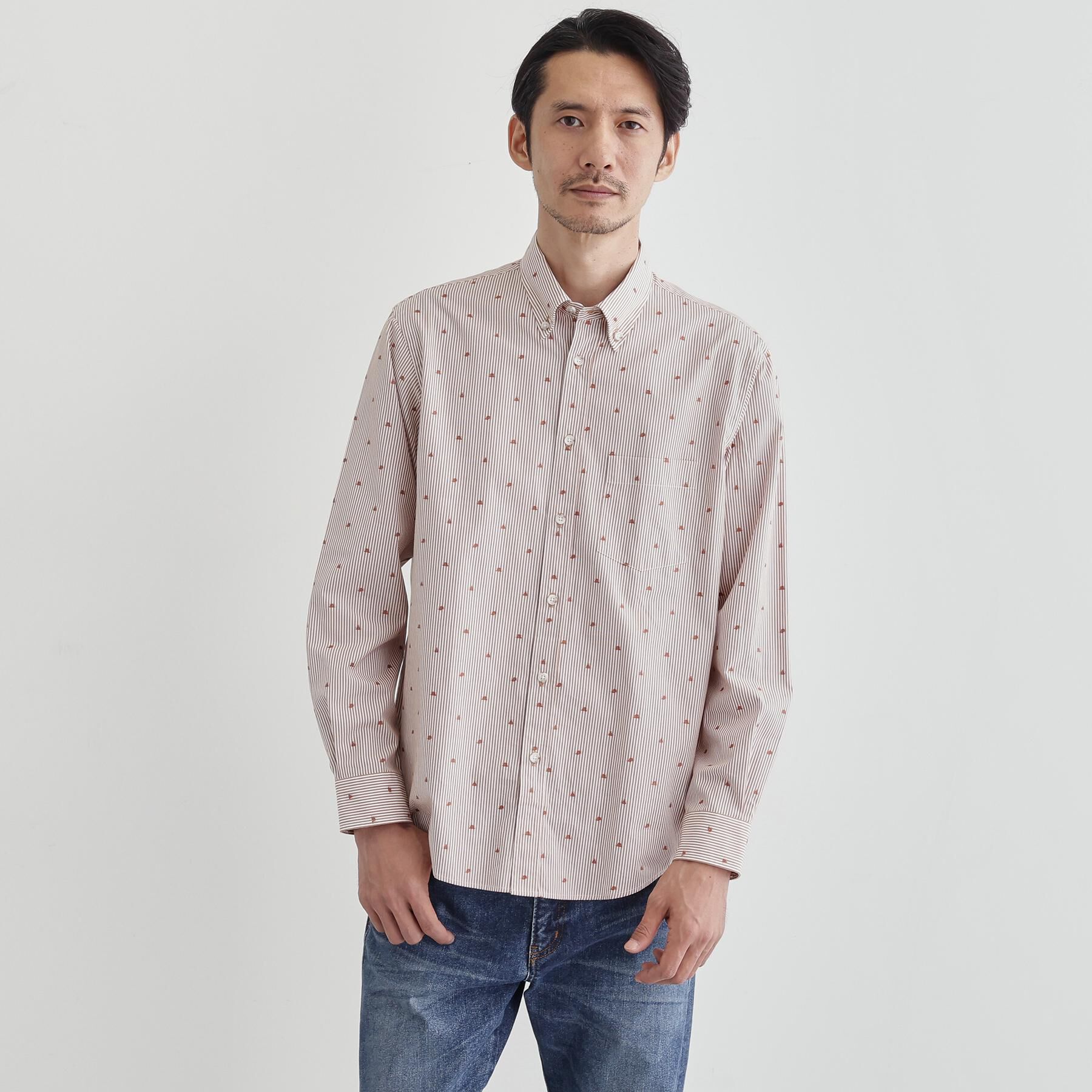 TAKEO KIKUCHI「ハットモチーフ ジャカード ストライプ シャツ」|シャツ・ブラウス|