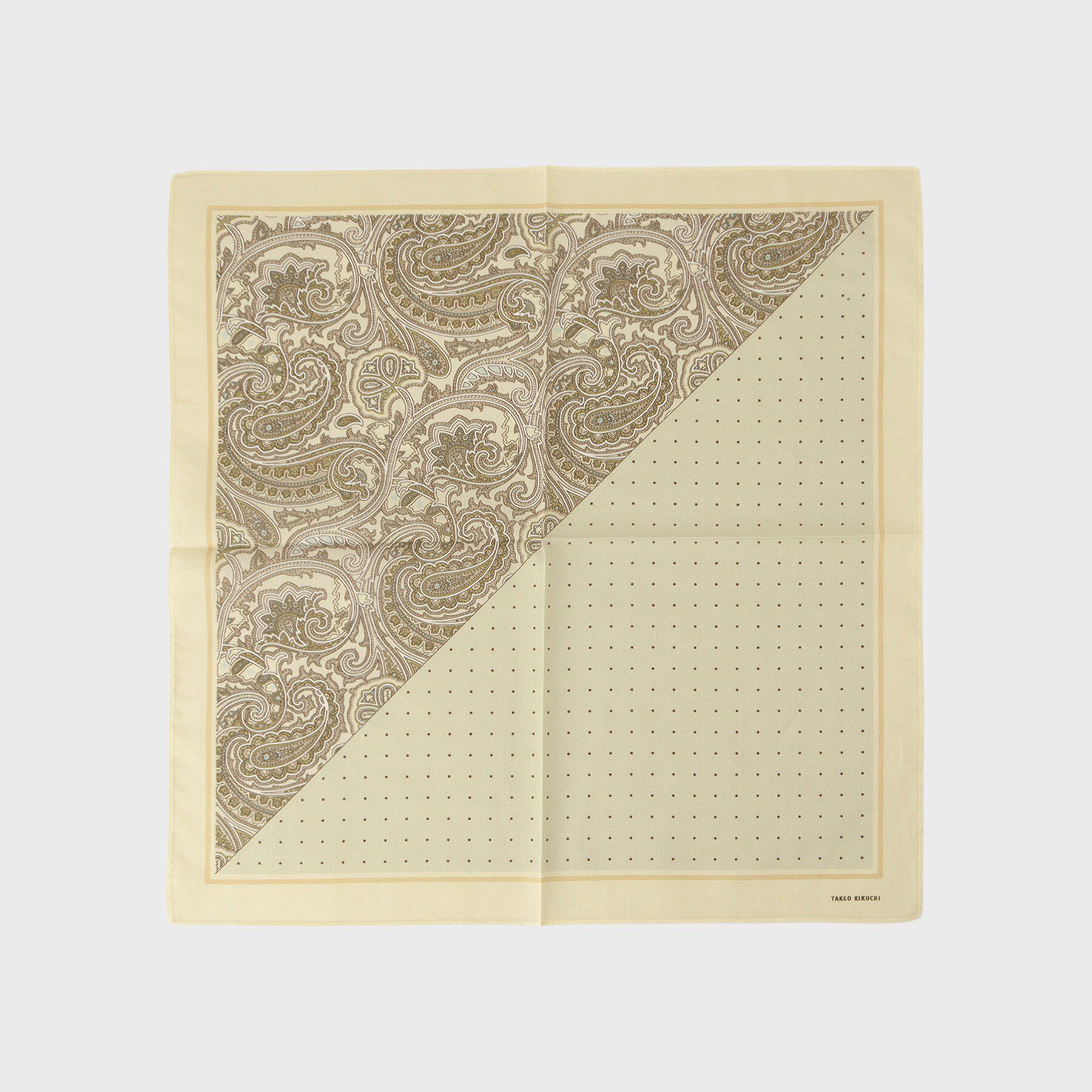 TAKEO KIKUCHI「パターンブロッキング プリントハンカチ」|ハンカチ|ライトベージュ(15