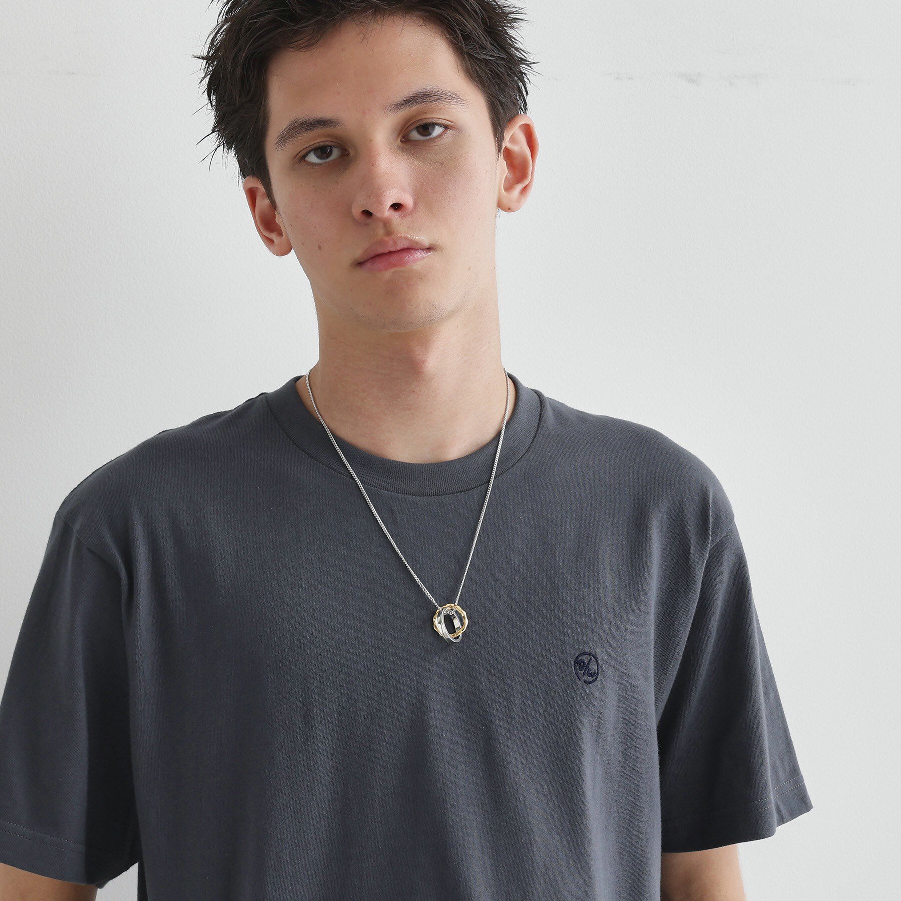 TAKEO KIKUCHI「カラードトップ ダブルリングネックレス」|ネックレス|