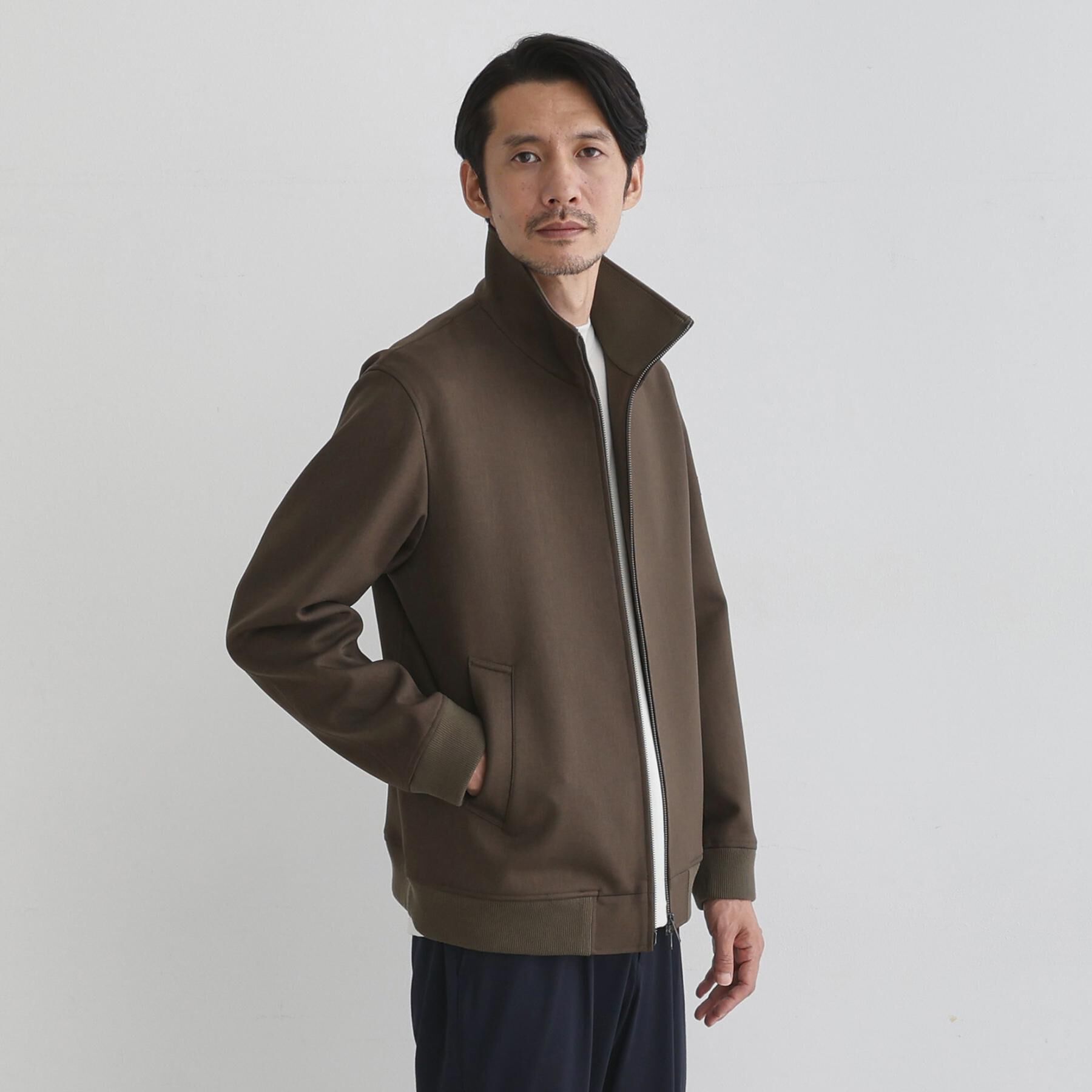 TAKEO KIKUCHI「【JUST ONE LAYER】ダウンファブリック ジップアップ リブ ブルゾン」|ブルゾン・スタジャン|