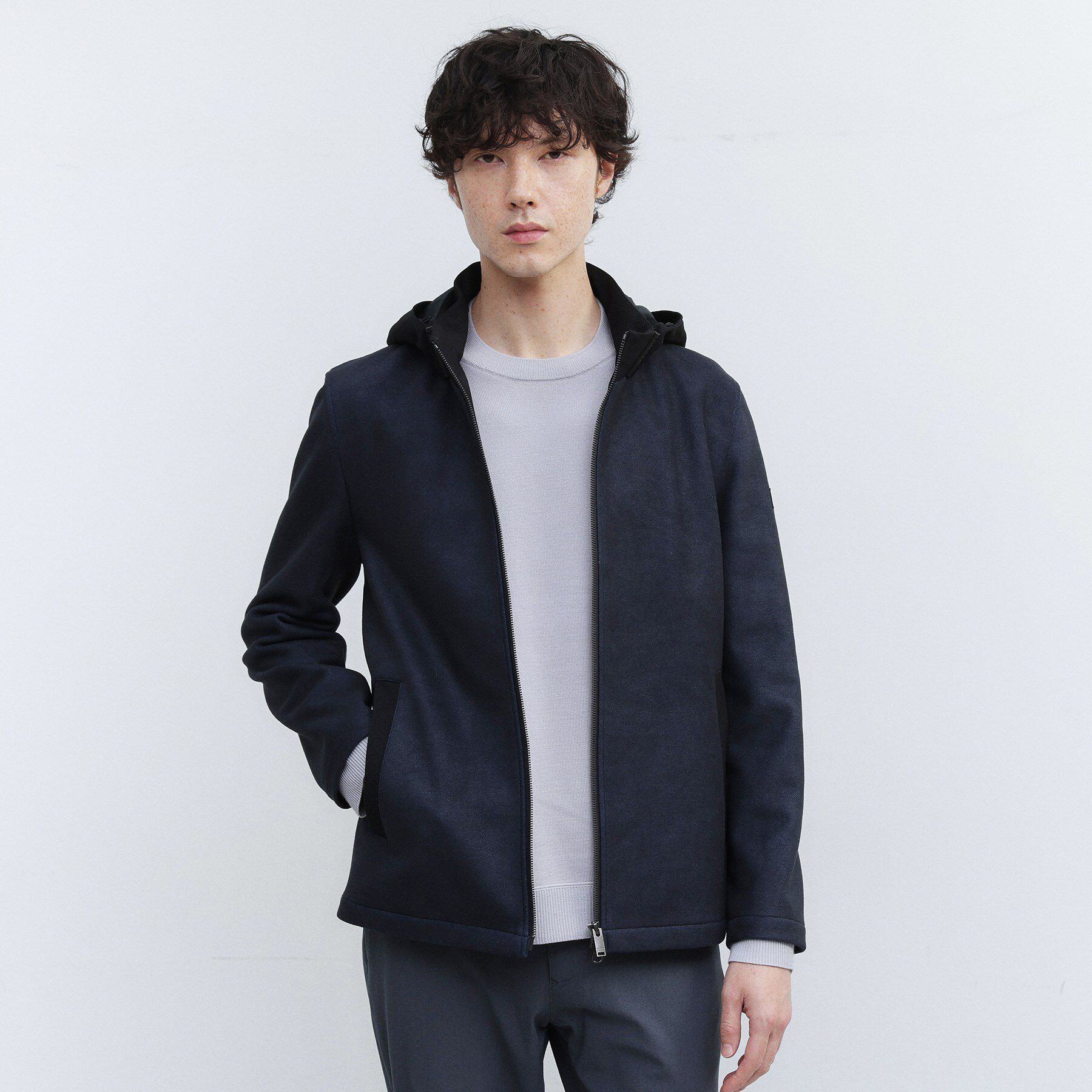 TAKEO KIKUCHI「【JUST ONE LAYER】ダウンファブリック ジップアップ フード ブルゾン」|ブルゾン・スタジャン|