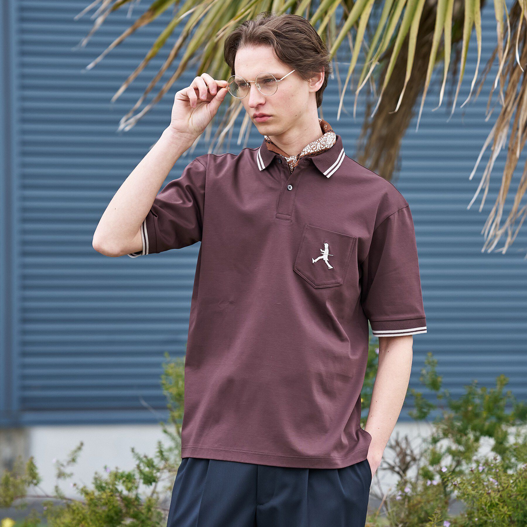 TAKEO KIKUCHI「【BOWLER HAT LABEL】アイスクリアコットン ボーラーハットウォーカー ポロシャツ」|ポロシャツ|ブラウン(044)