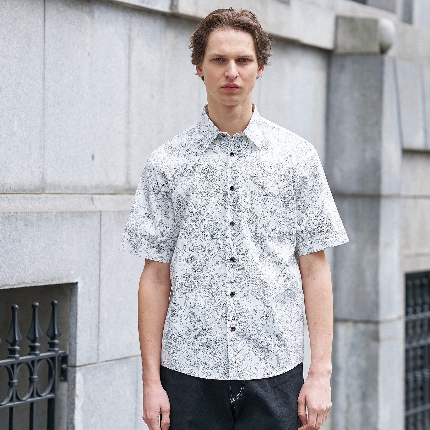 TAKEO KIKUCHI「【BOWLER HAT LABEL】ビリケンさんプリント 半袖シャツ」|シャツ・ブラウス|