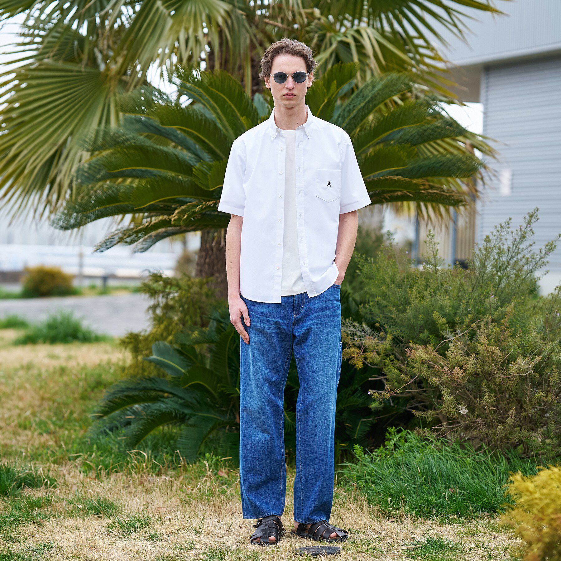 TAKEO KIKUCHI「【BOWLER HAT LABEL】ボーラーハットウォーカー刺繍 半袖ボタンダウンシャツ」|シャツ・ブラウス|