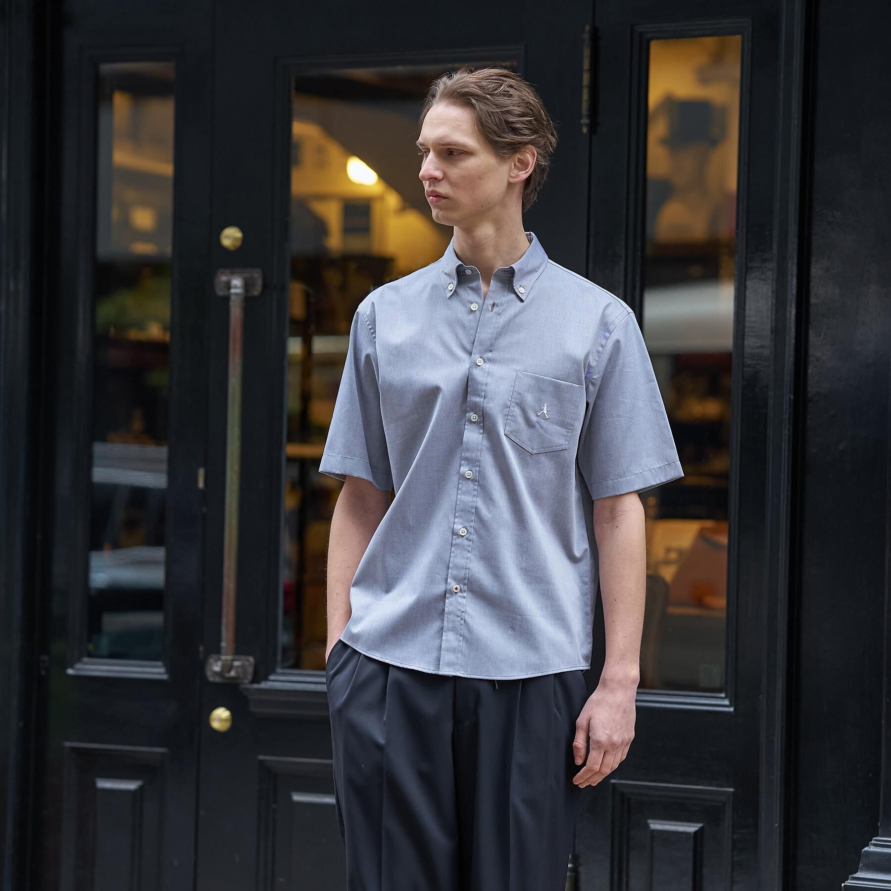 TAKEO KIKUCHI「【BOWLER HAT LABEL】ボーラーハットウォーカー刺繍 半袖ボタンダウンシャツ」|シャツ・ブラウス|