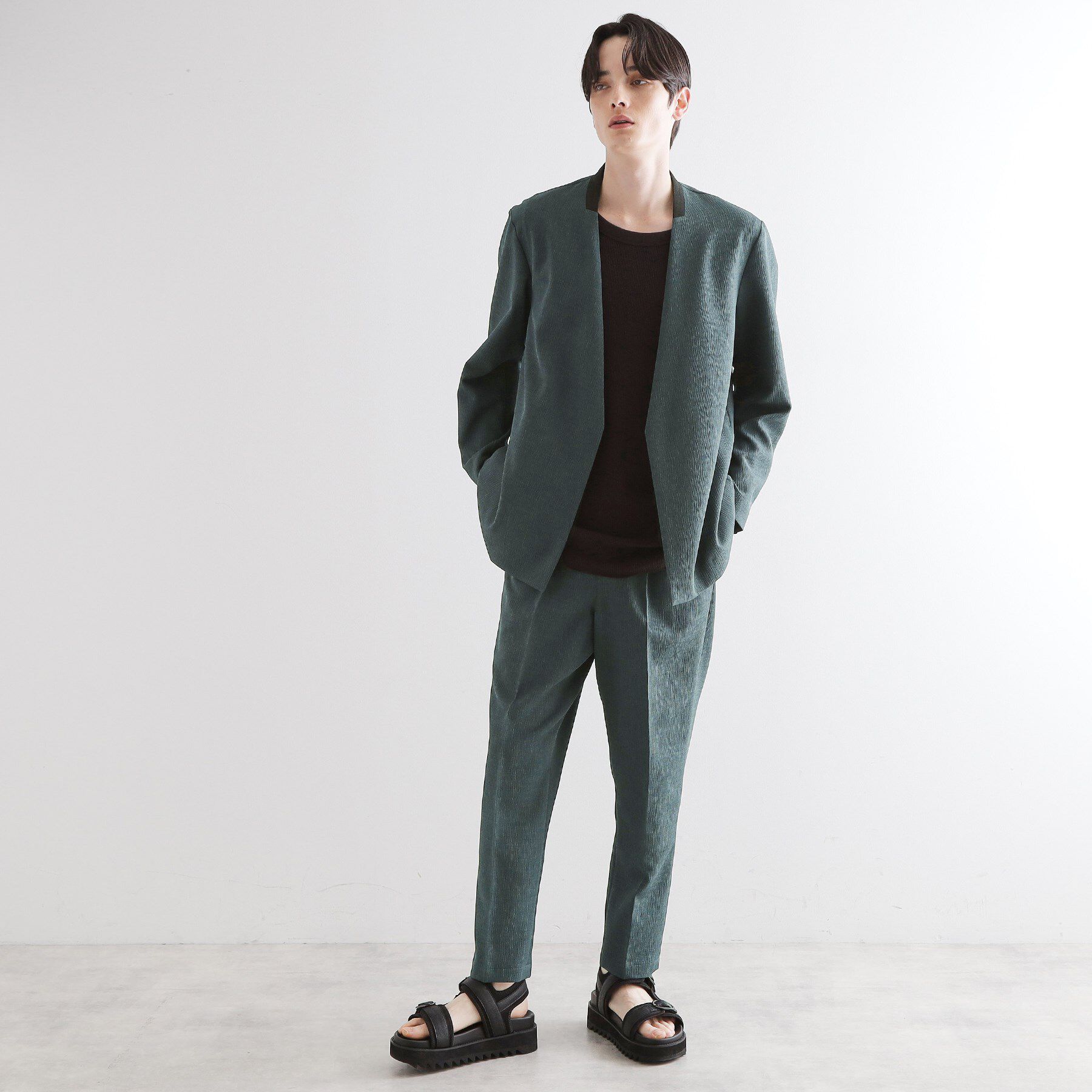 tk.TAKEO KIKUCHI「【セットアップ対応】テッククレープノーカラージャケット」|ノーカラージャケット|